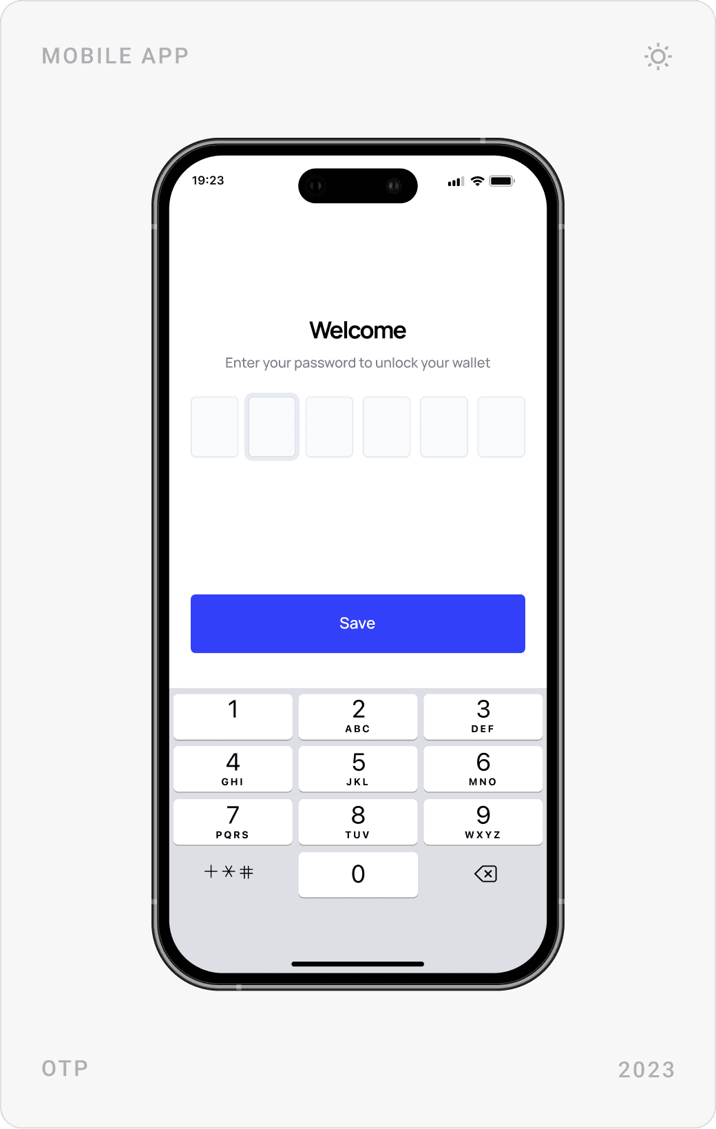 Welcome passcode screen with keypad, Import Wallet screen, and Backup Your Wallet screen with iCloud and manual options
