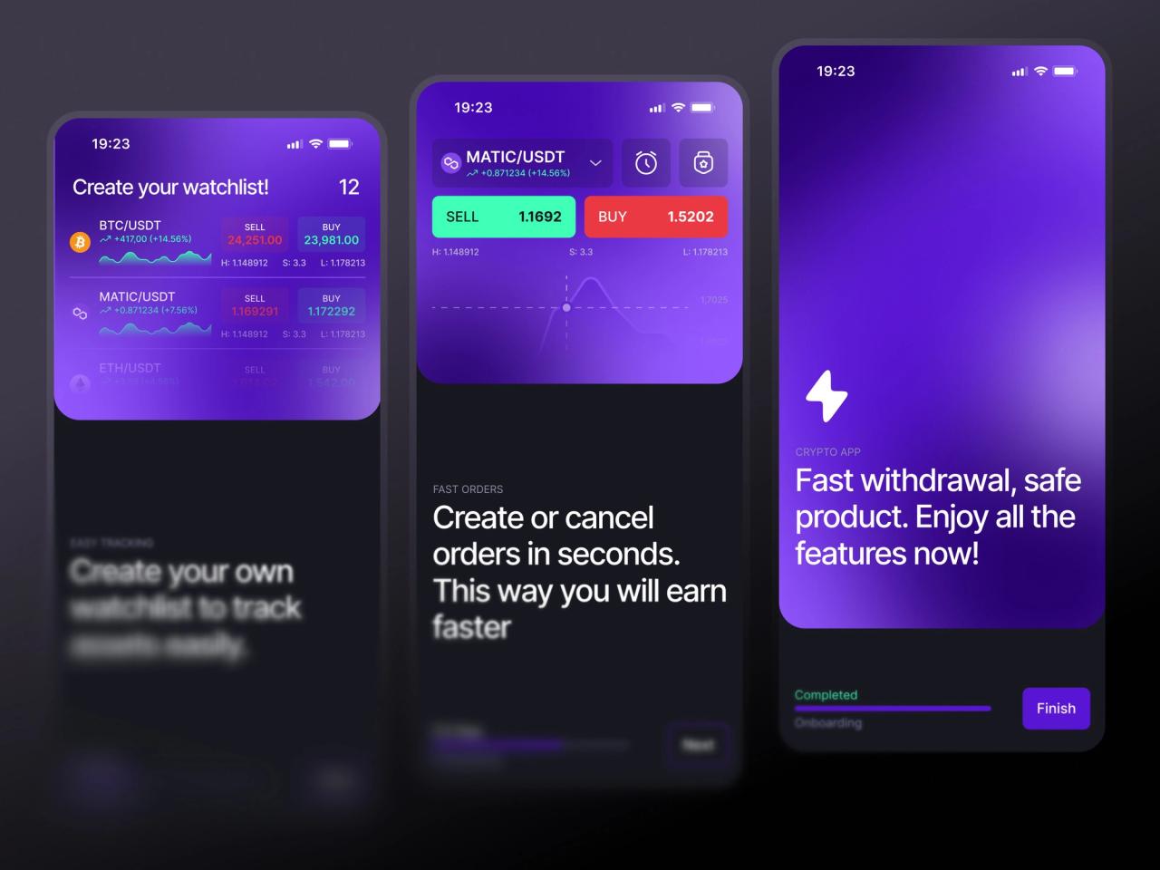 Crypto App · Onboarding Ekranları