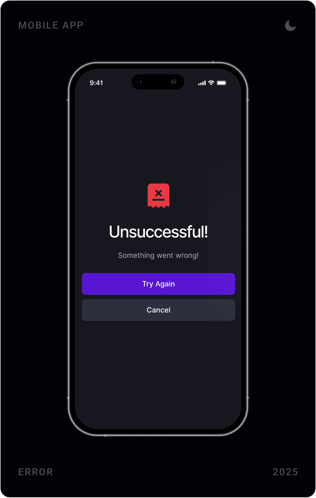 Enter Digit Code verification screen, Unsuccessful error screen with Try Again, and ID Front Side capture screen with Open Camera