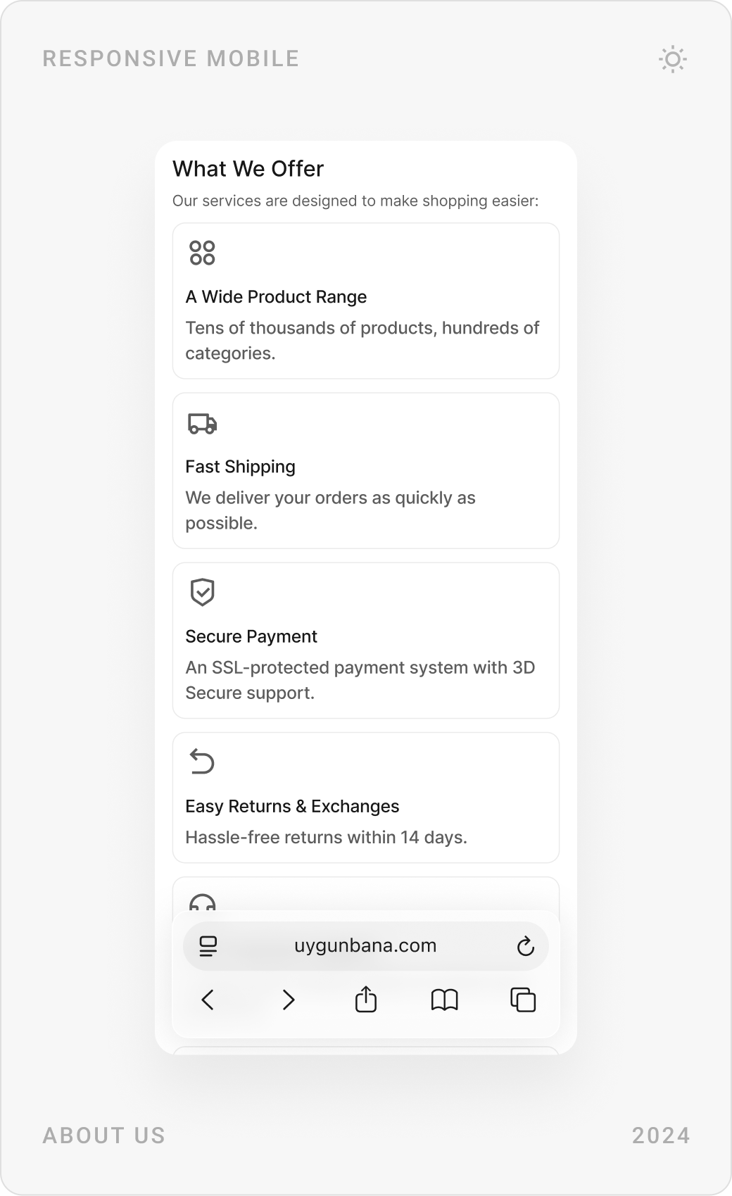 Mobile content pages: personal data protection notice (KVKK), About Us and What We Offer