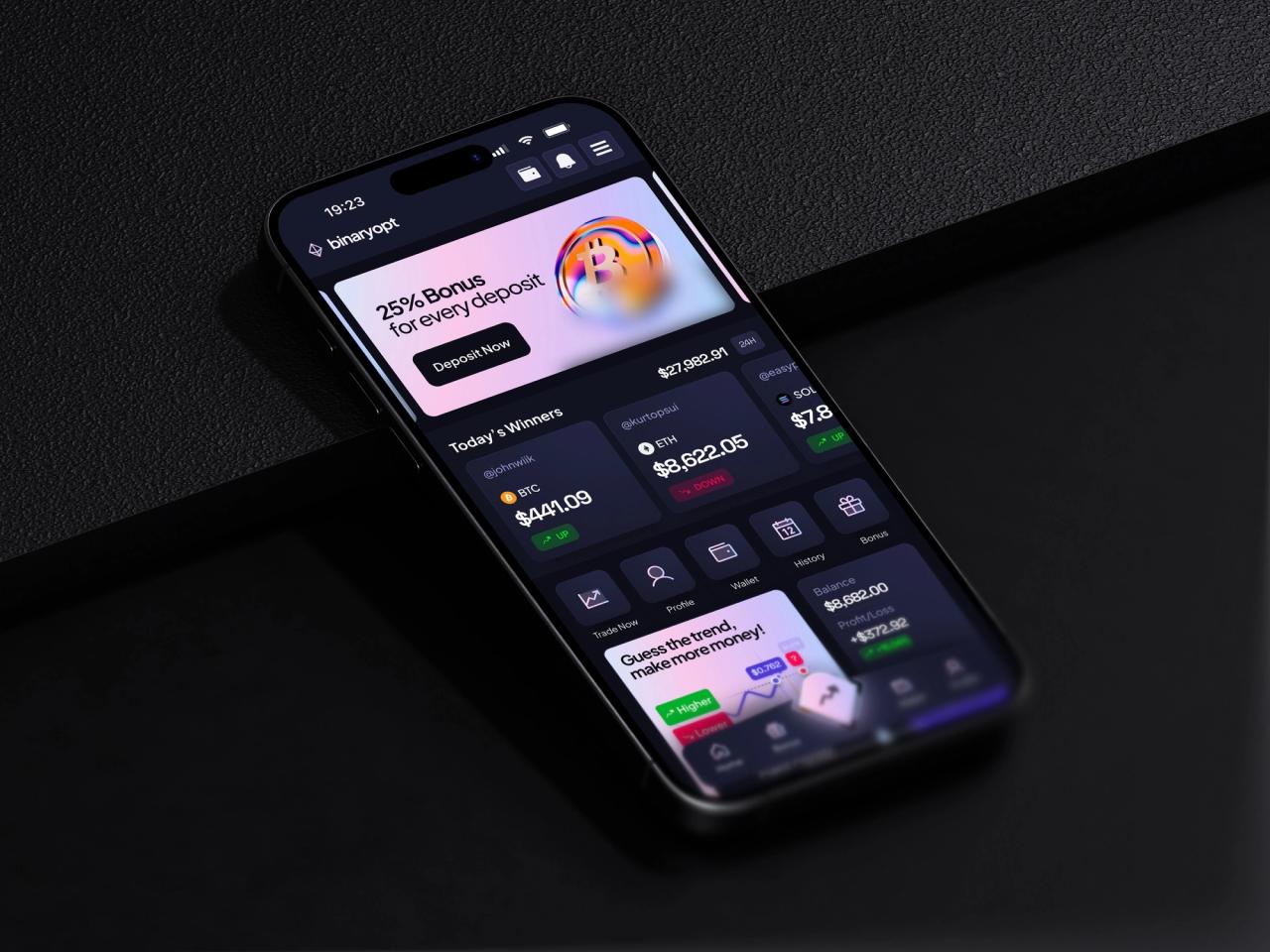 Binary Options · Borsa Uygulaması Ana Ekran Tanıtımı