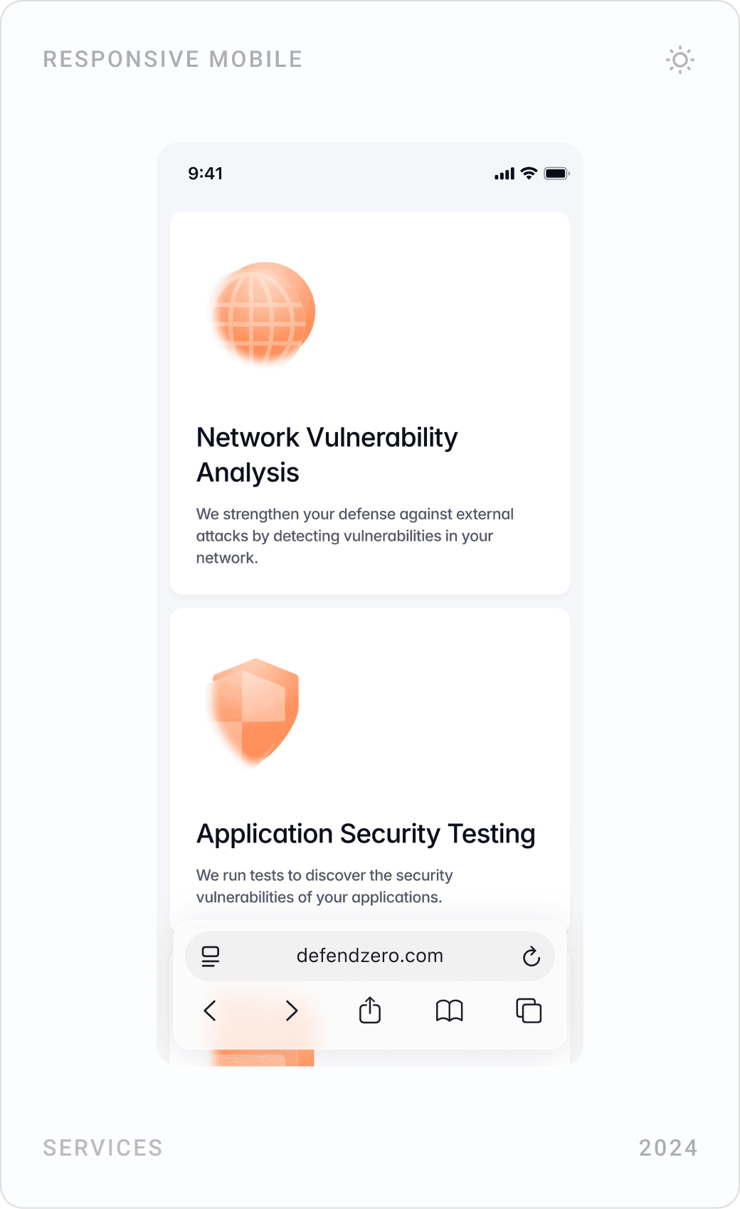 Penetration Test mobile pages: hero, network vulnerability analysis and application security testing, physical security testing and reporting