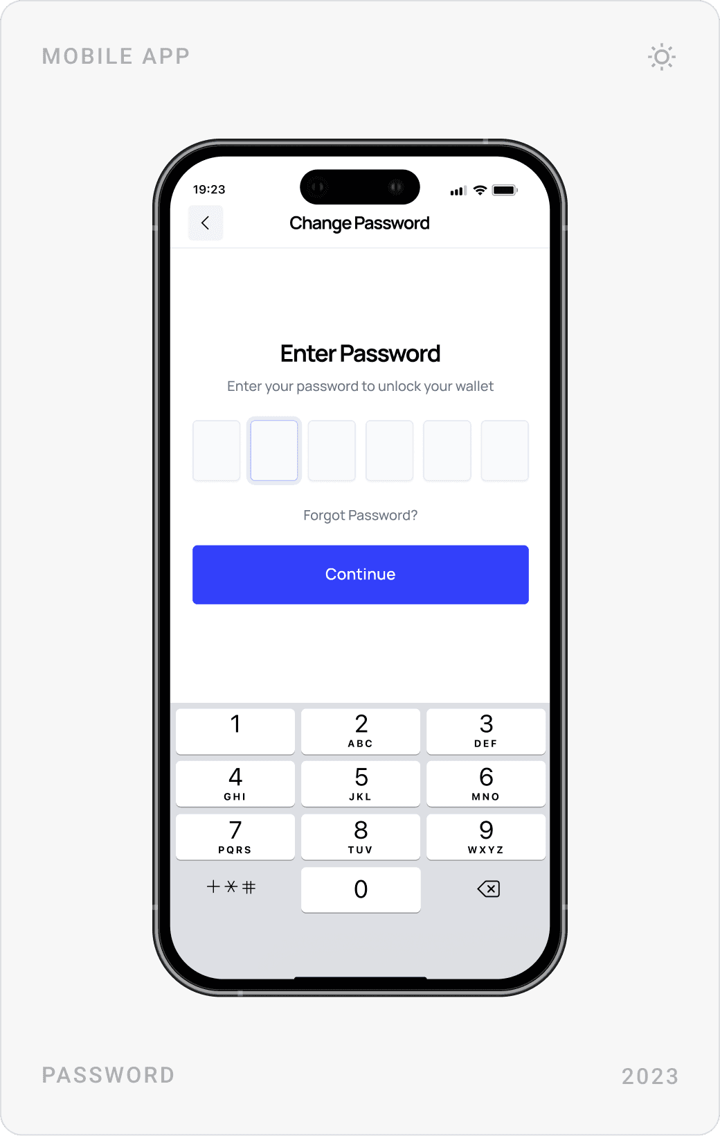 Address book empty state “Knock Knock Anyone?”, Show Secret Key screen with warning, and Change Password screen