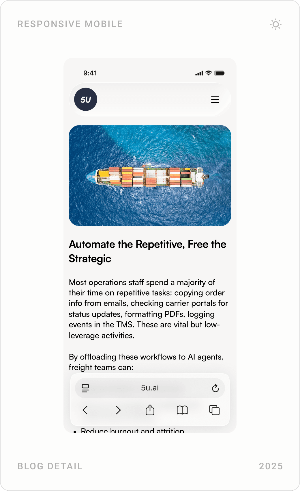 Mobile article template with long-form text and related posts
