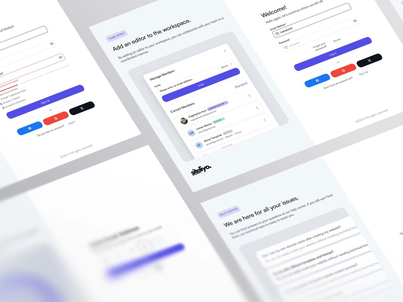 Siteliyo · Site Oluşturucu Onboarding Sayfaları