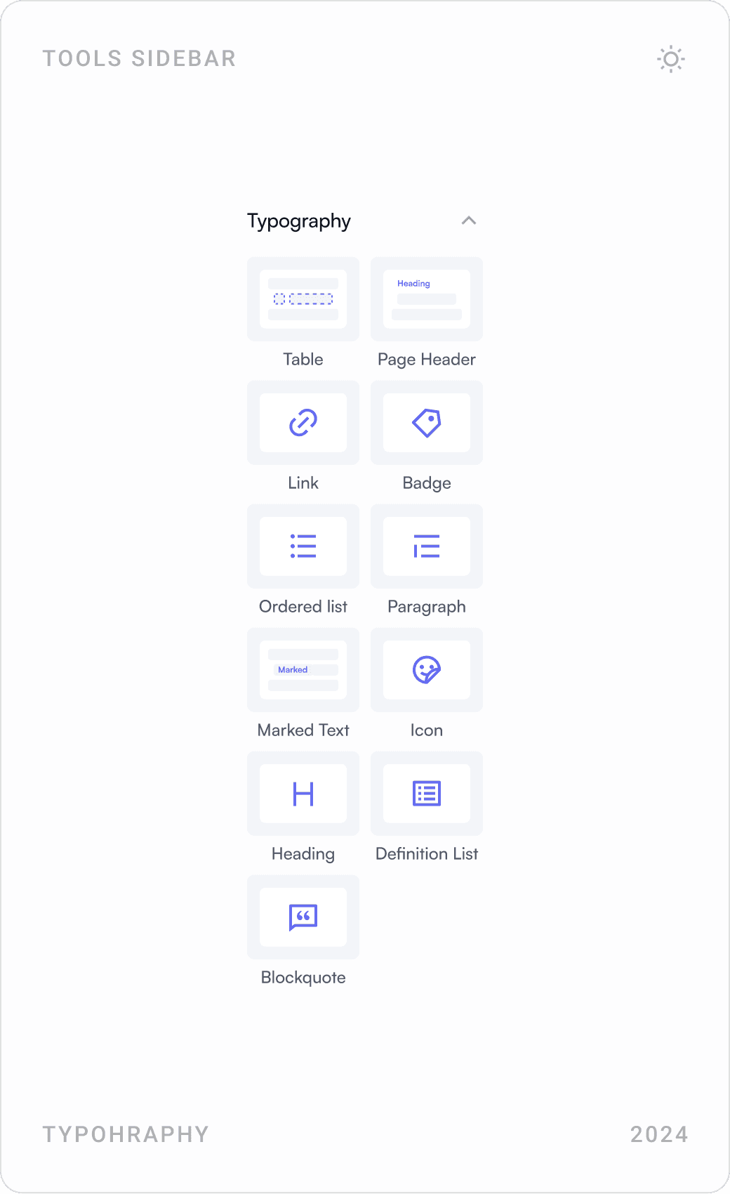 Editor tool panels: typography elements, box and text shadow settings, and containers with rows on a column grid