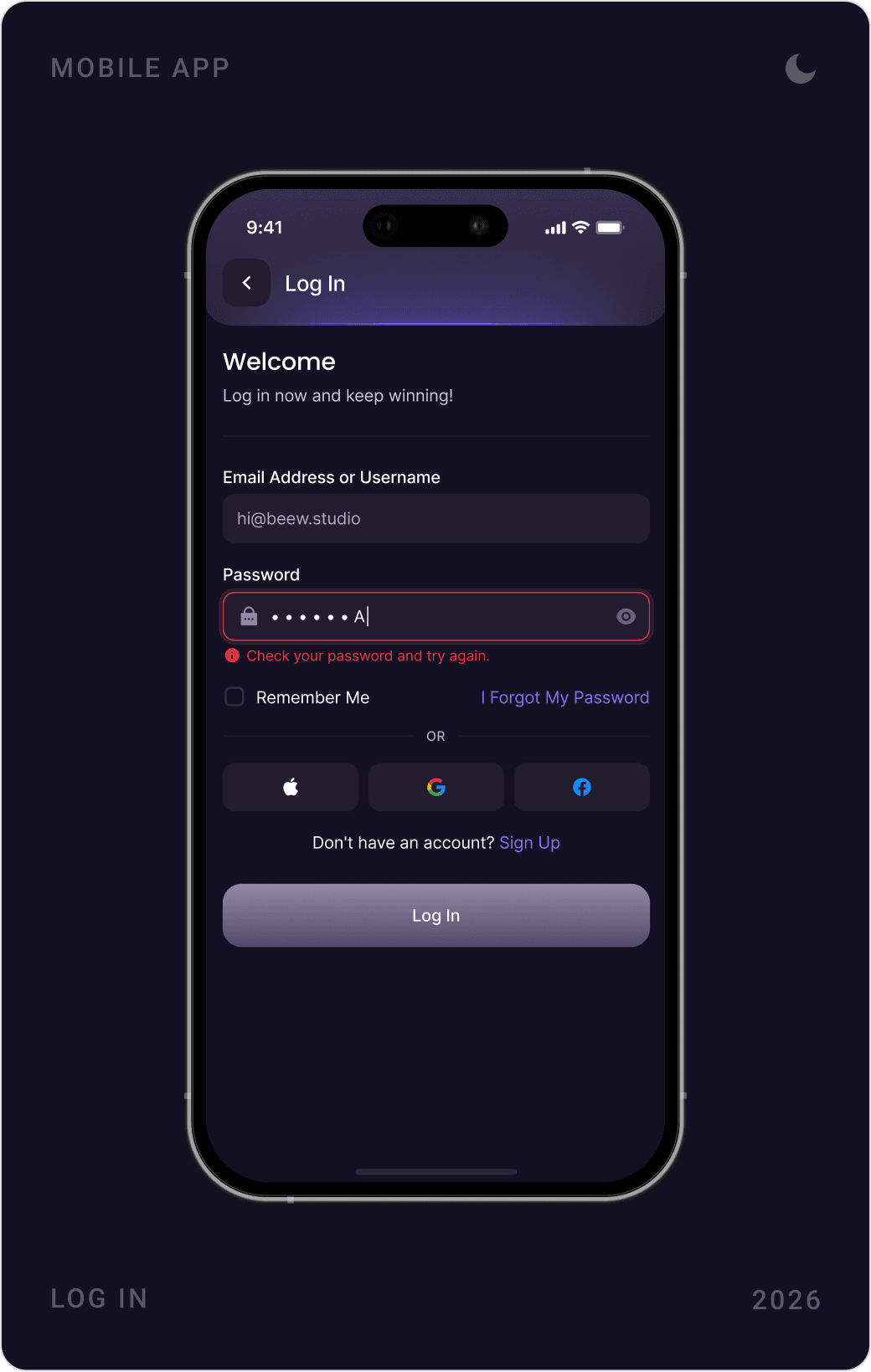 Kiqro sign-up screens: create account, complete your profile with username, phone, birth date and gender, and the login screen