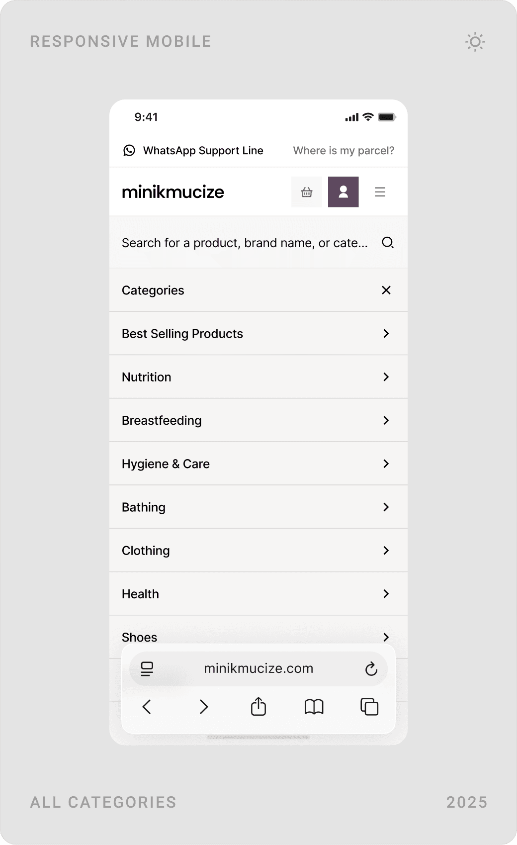 Mobile all-categories menu, membership details with profile photo, and password change form