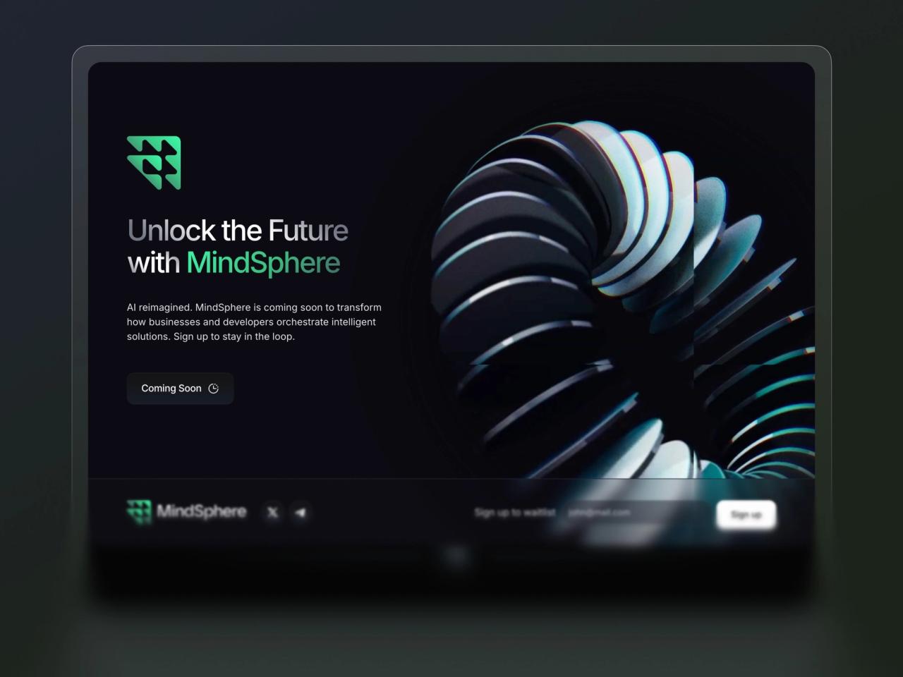 MindSphere · Yapay Zekâ Çok Yakında Sayfası Tasarımı