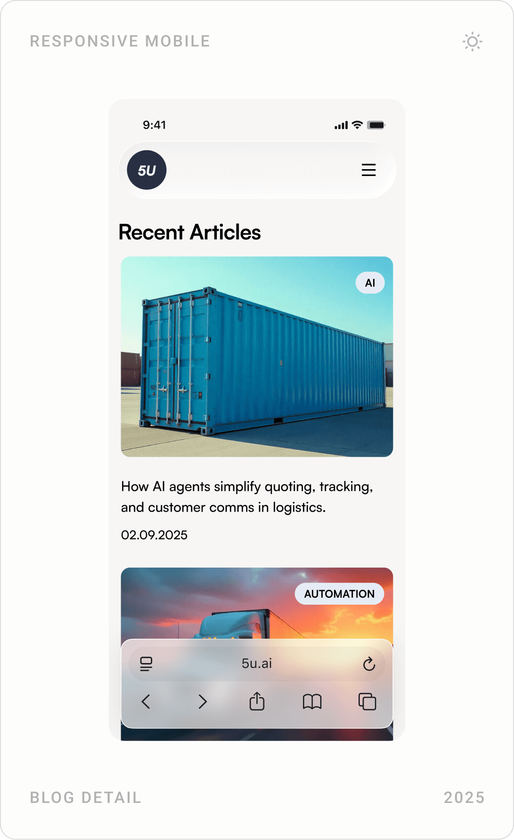 Mobile article template with long-form text and related posts