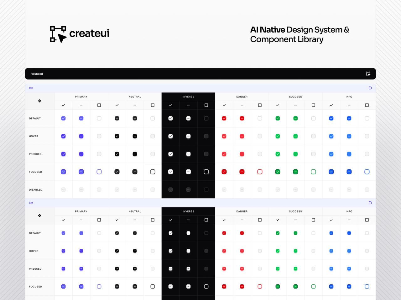 Create UI · Design System Checkbox
