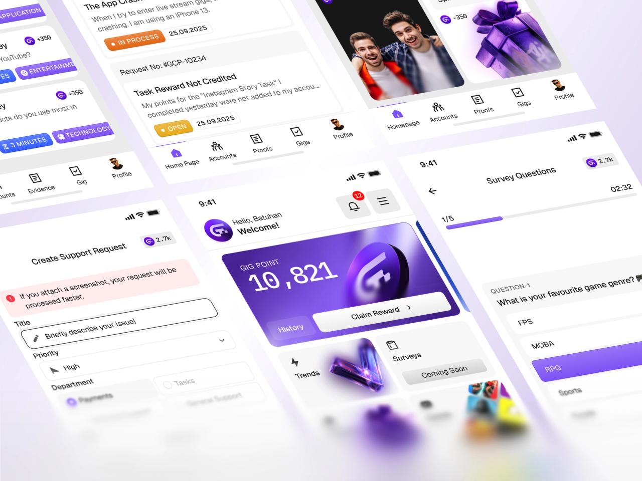Gigcep · Görev Uygulaması Ekranlarına Genel Bakış