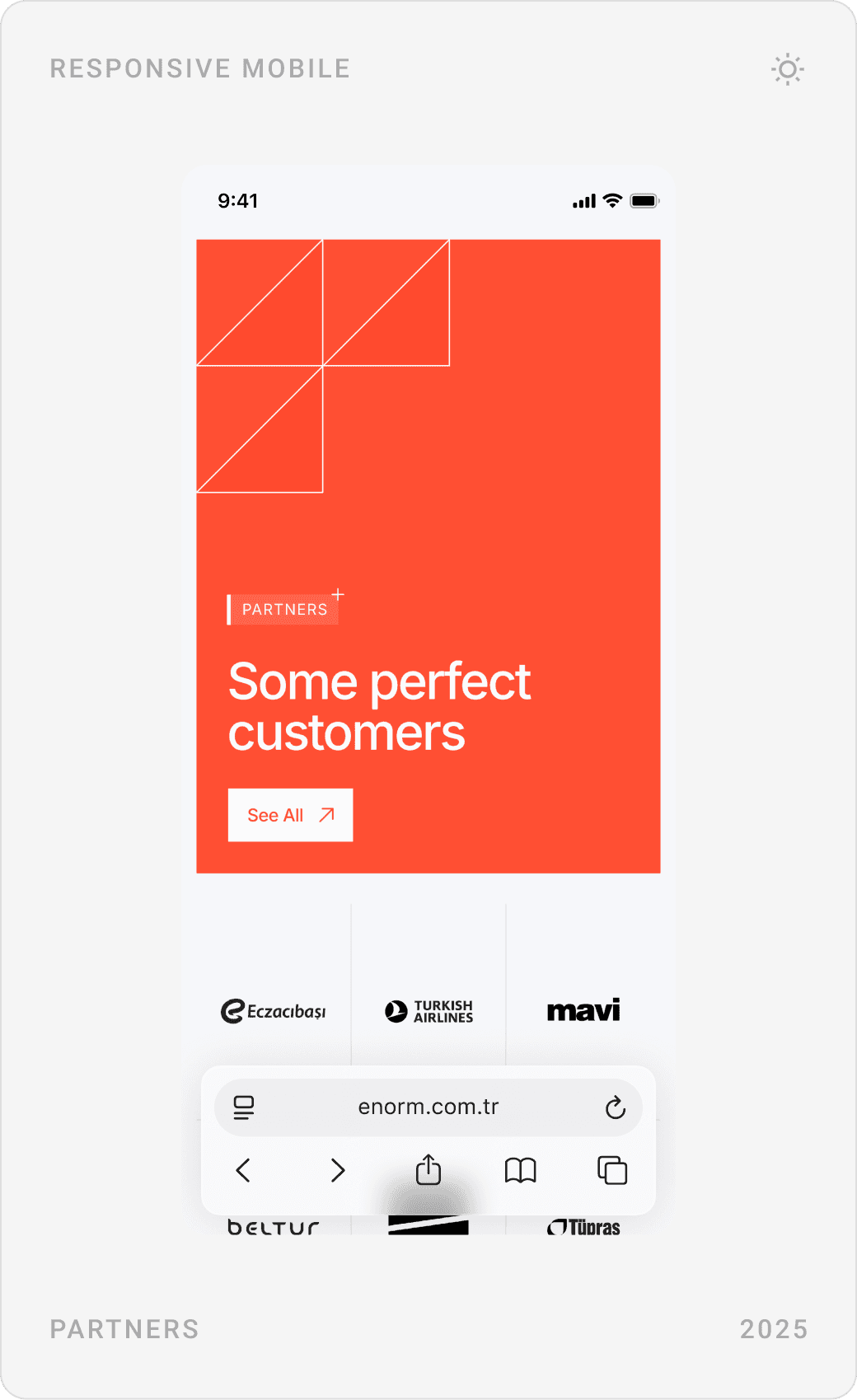 Mobile cloud and e-commerce consulting cards, “Some perfect customers” partners section and a grid of customer logos