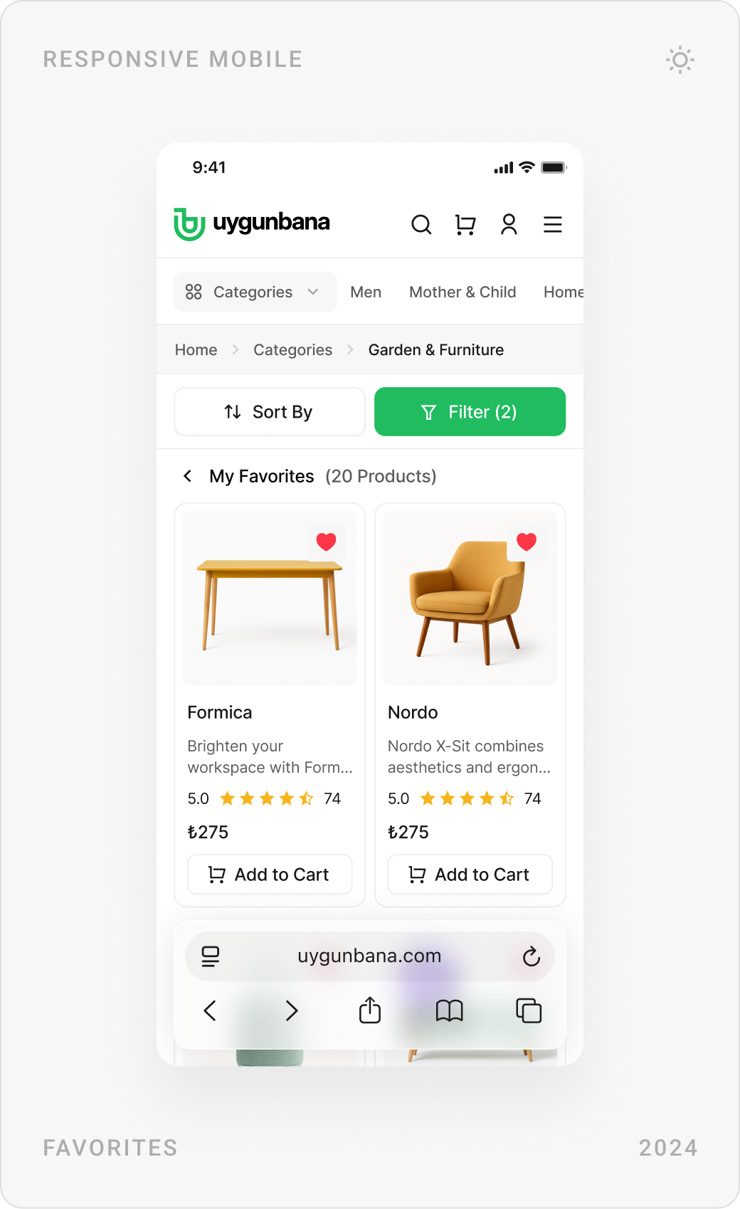 Mobile account menu, security settings with password rules, and favourites
