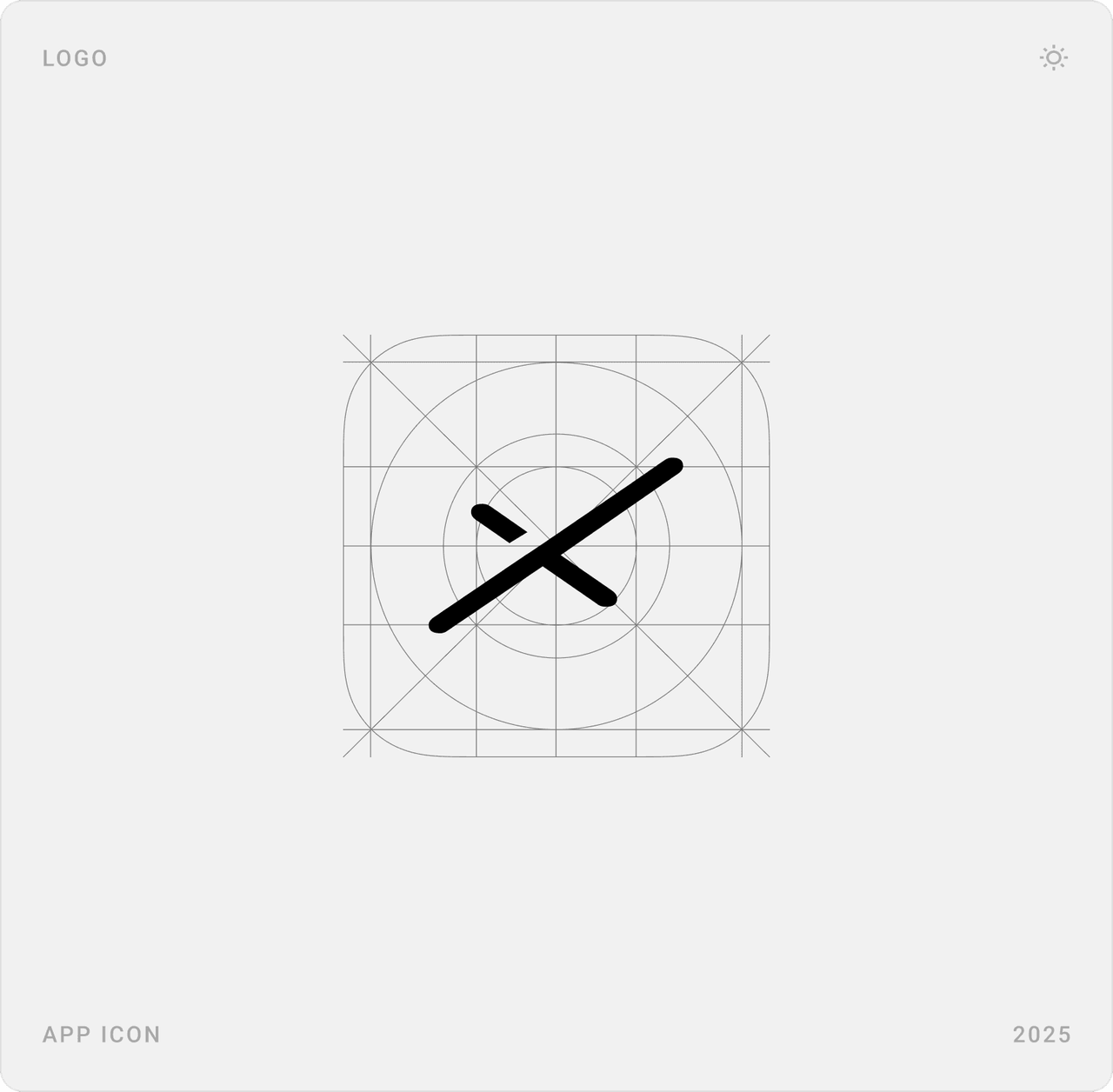 Spex logotype in black, and the “X” app icon drawn on a construction grid