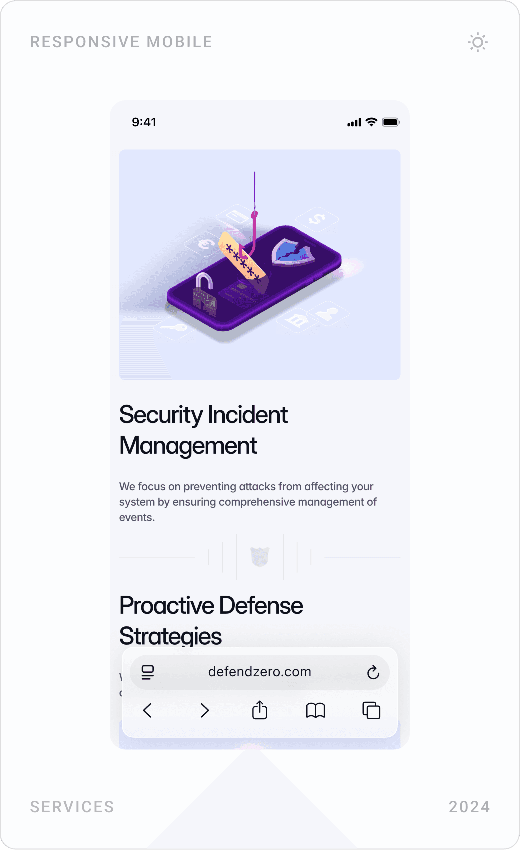 Blue Team mobile pages: hero, real-time monitoring and system patching, incident management and proactive defense strategies