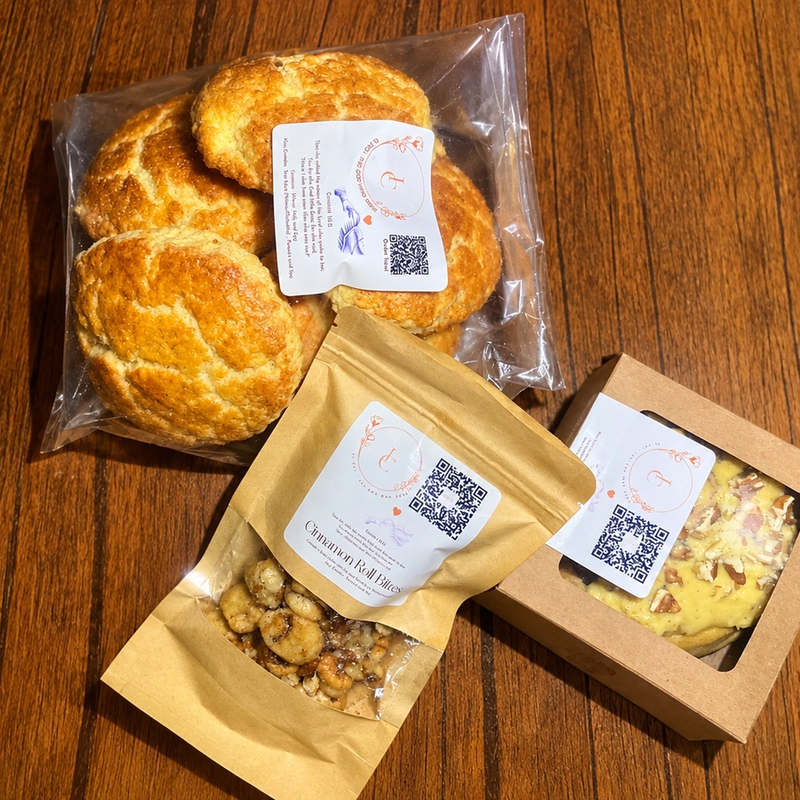 cinnamon roll , cinnamon bites , 8 packet scones