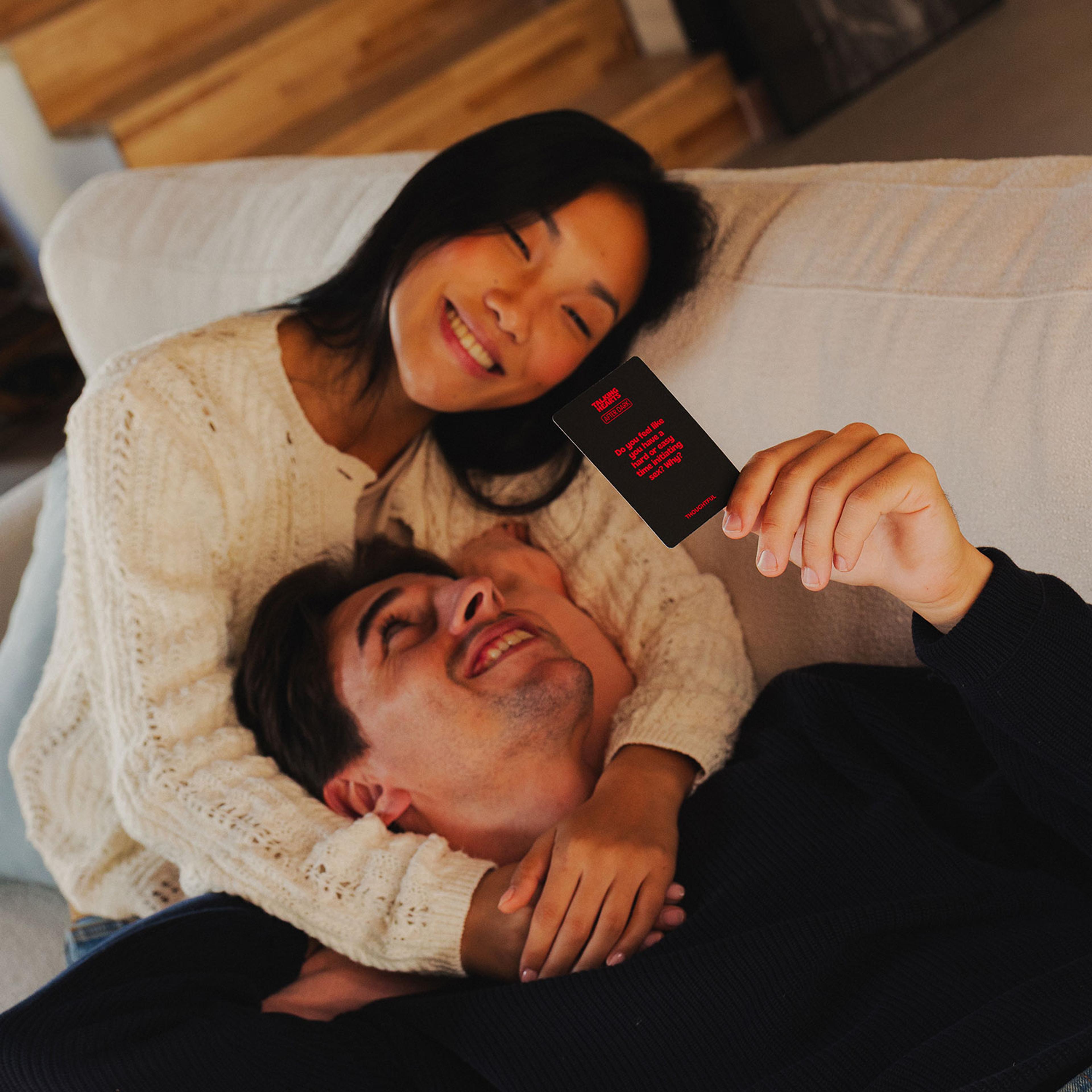 Couple playing Talking Hearts After Dark