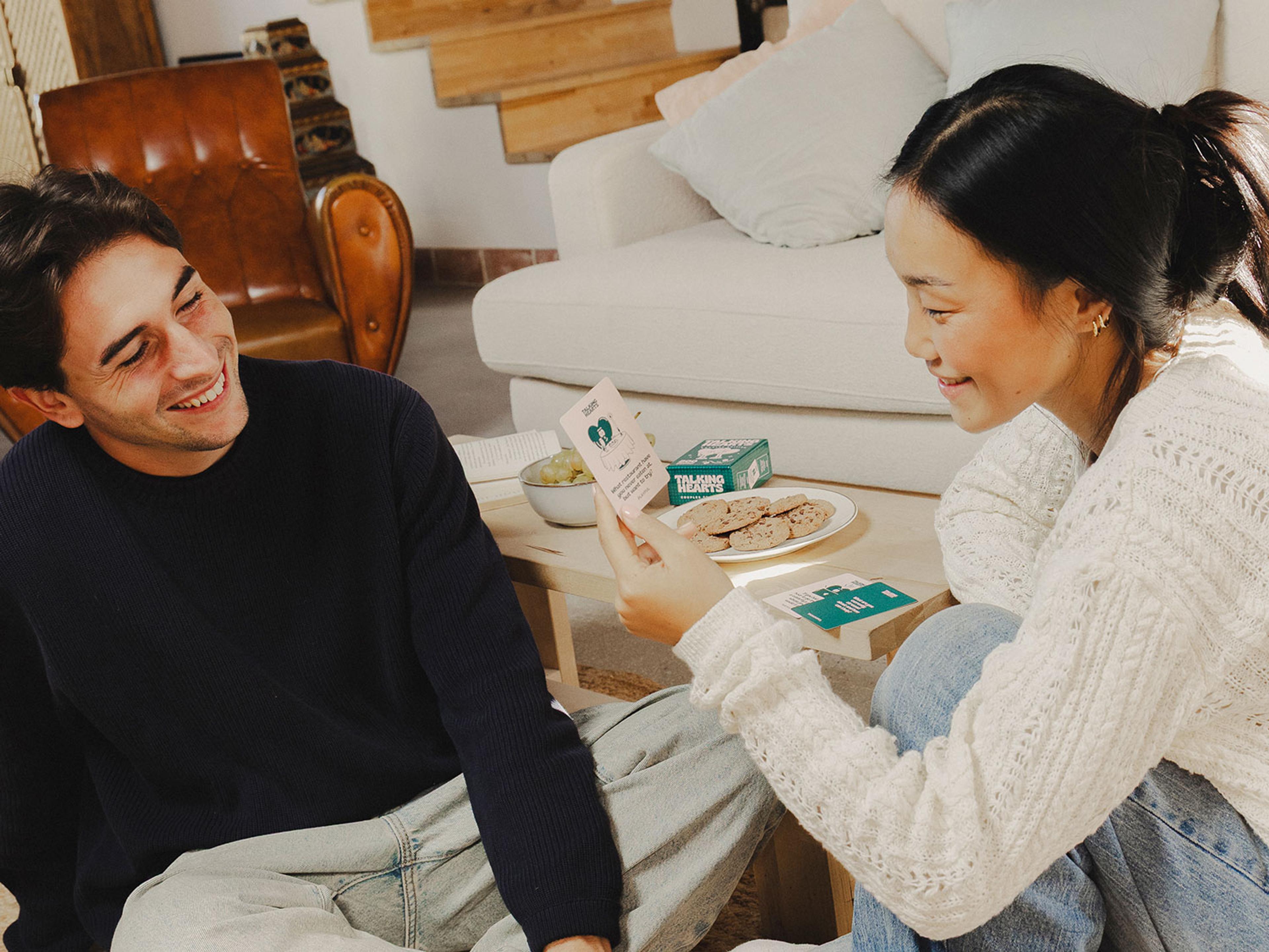 Couple playing Talking Hearts