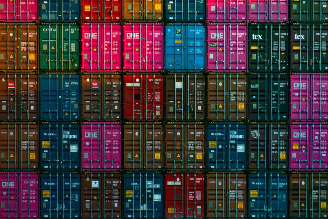 A photo of an efficient stack of shipping containers—similar to how a memory allocator must efficiently distribute memory