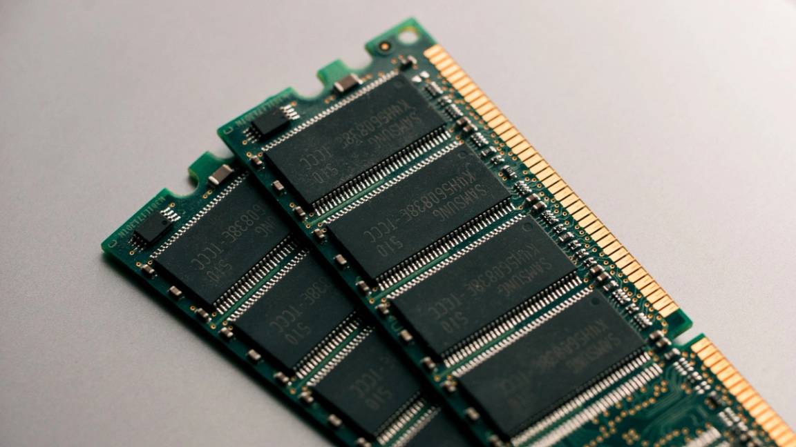A photo of RAM memory chips
