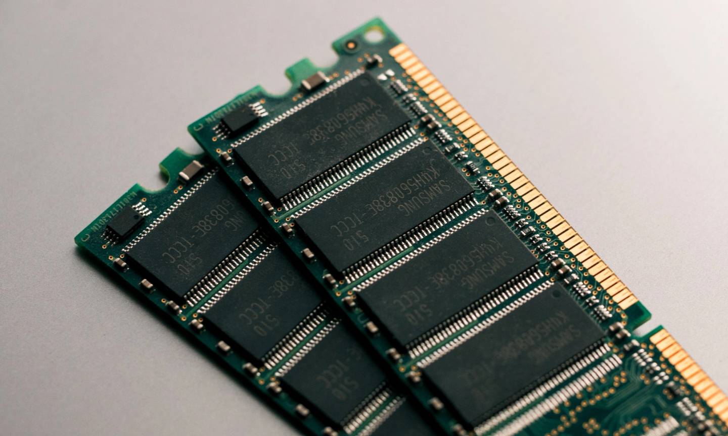 A photo of RAM memory chips
