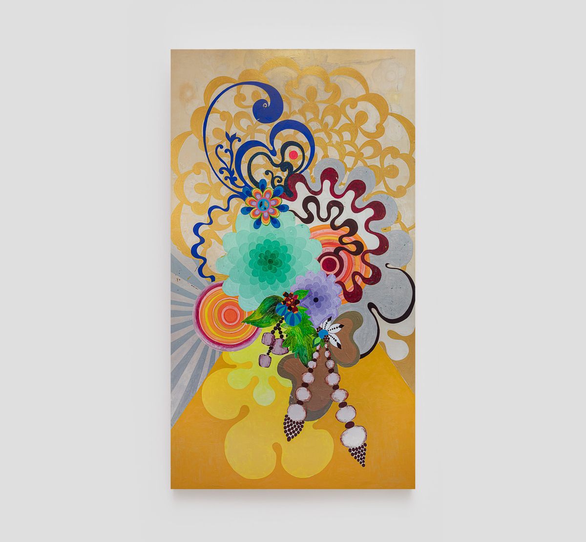 Beatriz Milhazes — Jarro com limões, laranjas e rosas, 2000