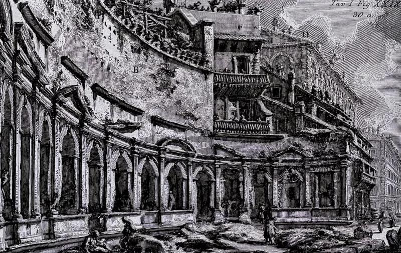 Giovanni Battista Piranesi, View of Part of the Upper Hemicycle of Trajan's Forum, 1756