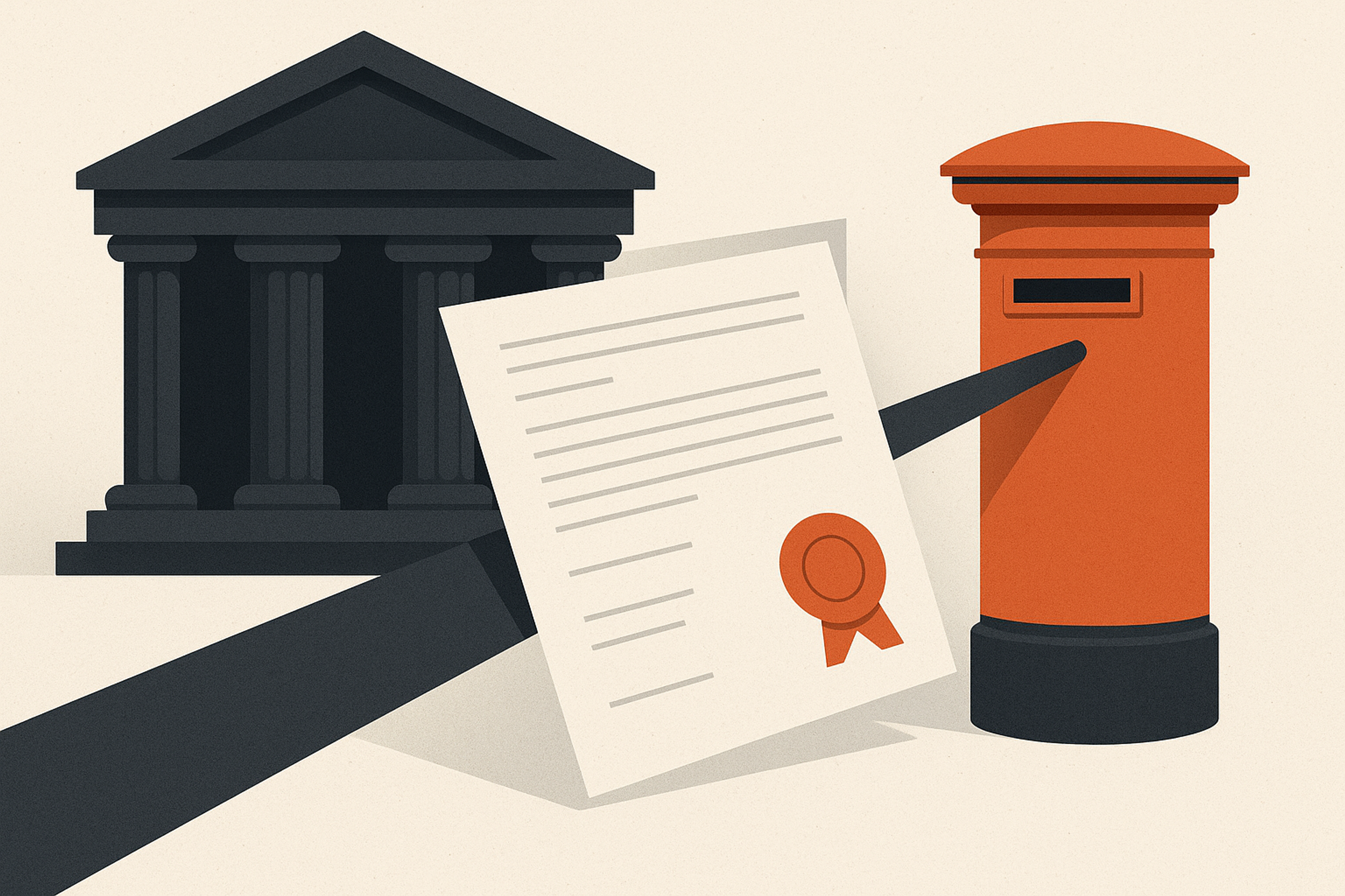 Illustration representing send court correspondence for law firms on Intelliprint