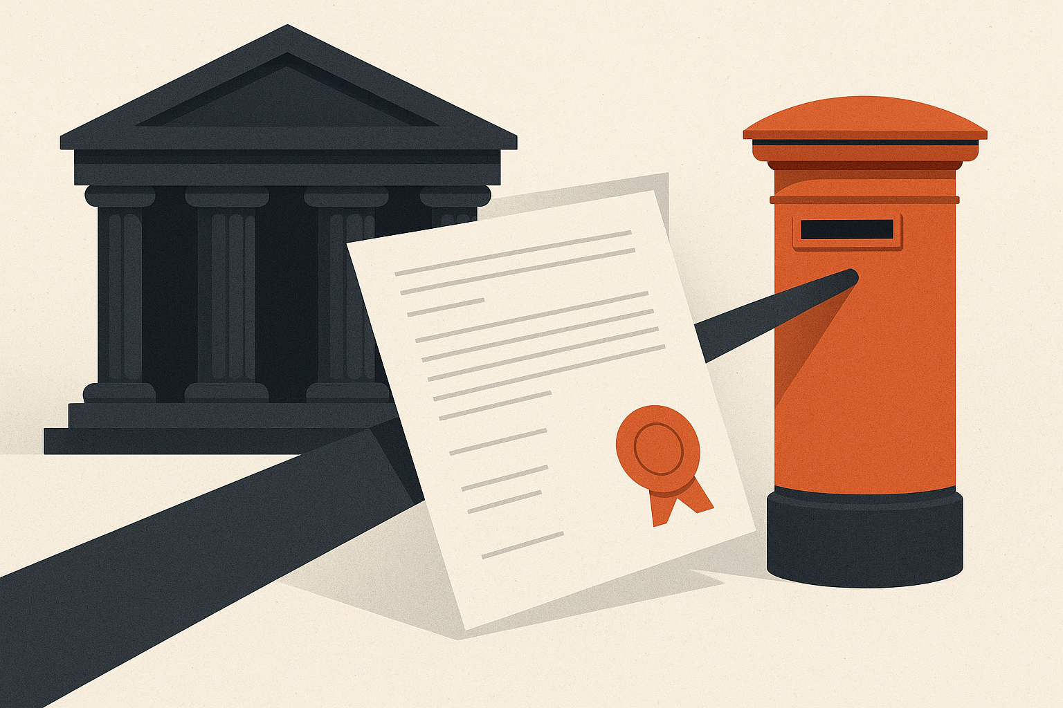Illustration representing send court correspondence for law firms on Intelliprint