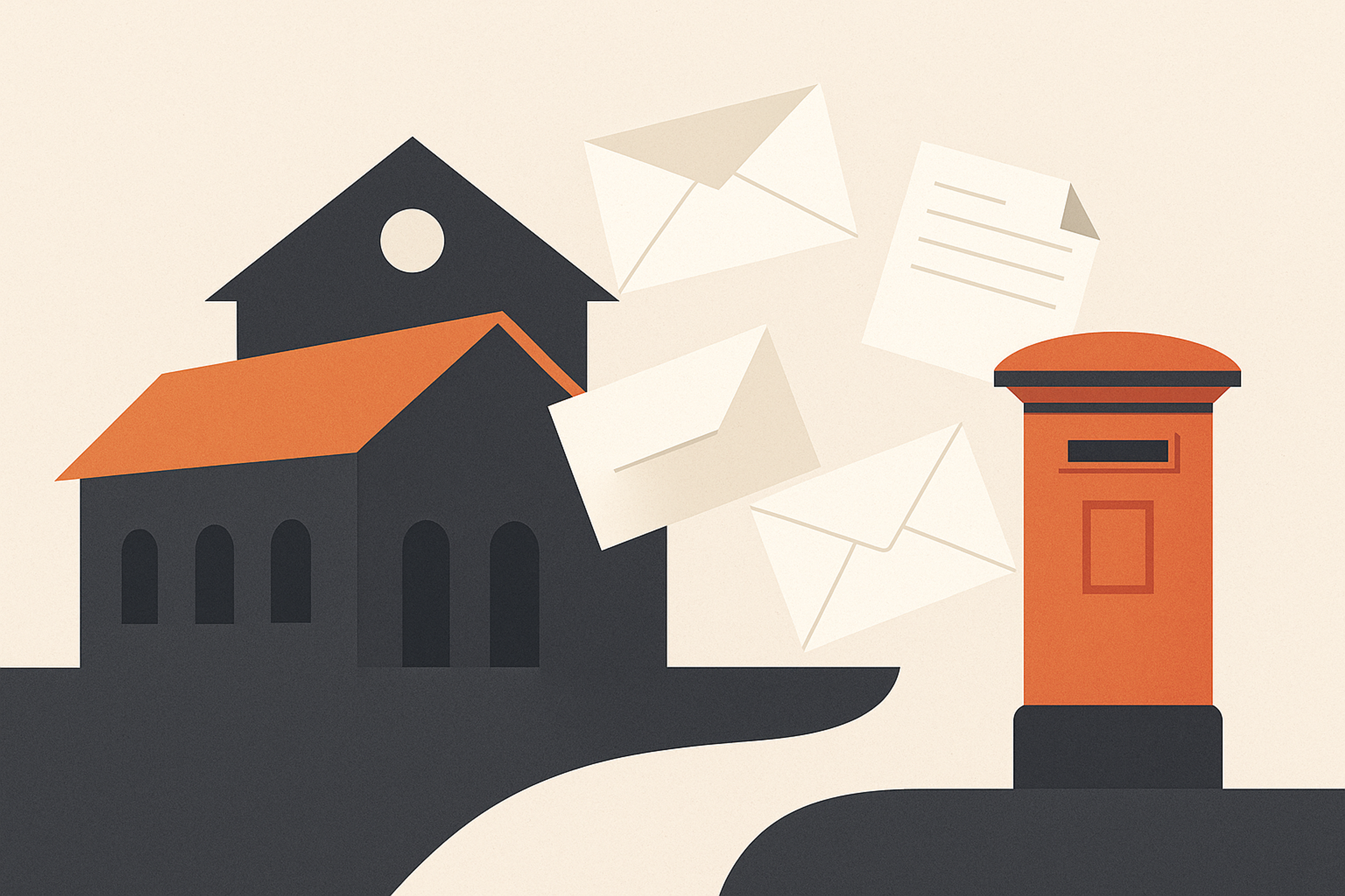 Illustration representing education mail communications on Intelliprint