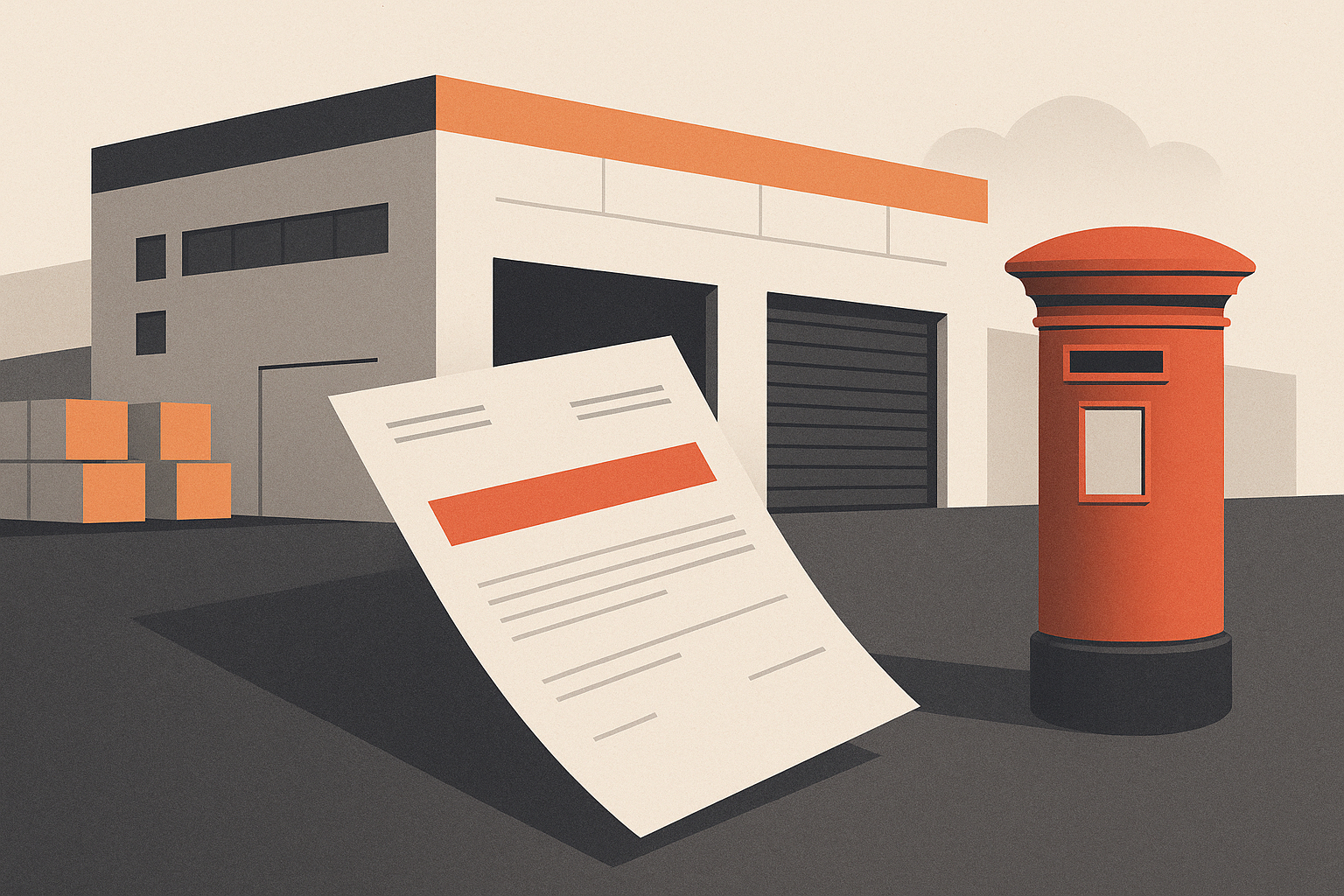 Illustration representing send dunning and collections letters for ecommerce brands on Intelliprint