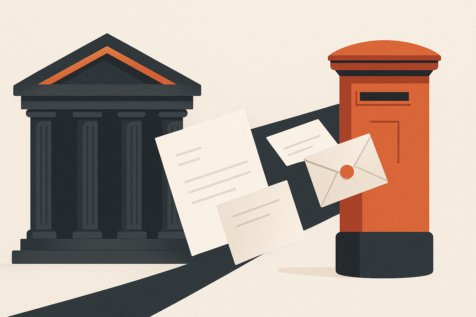 Illustration representing legal services mail communications on Intelliprint