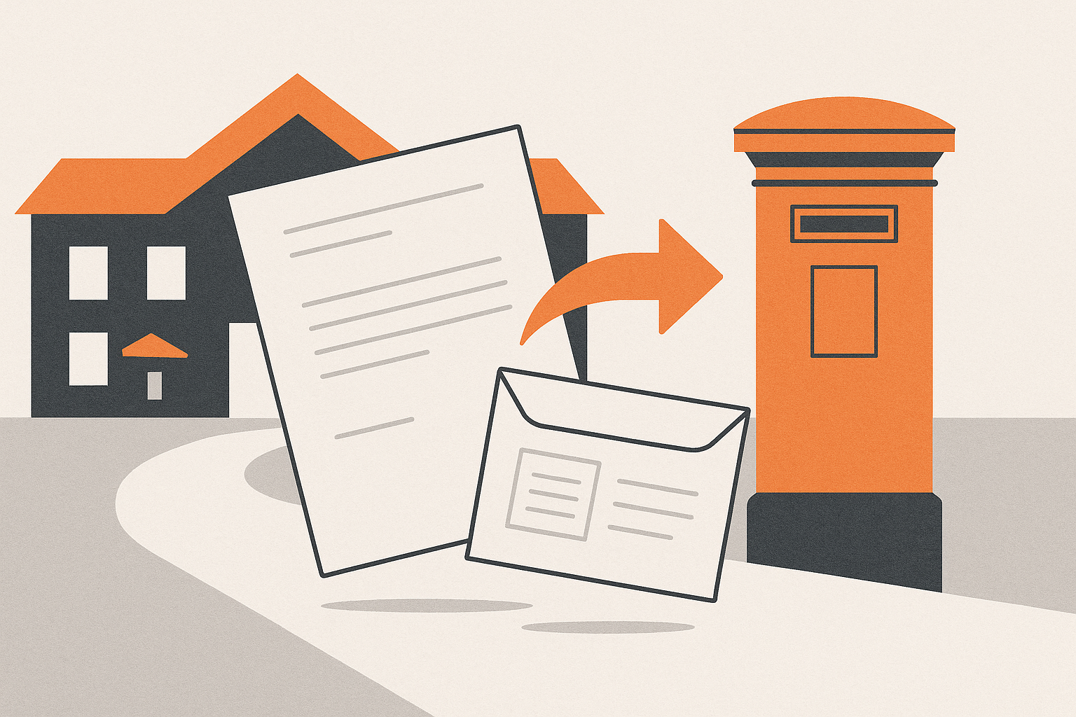 Illustration representing send school letters and parent communications on Intelliprint