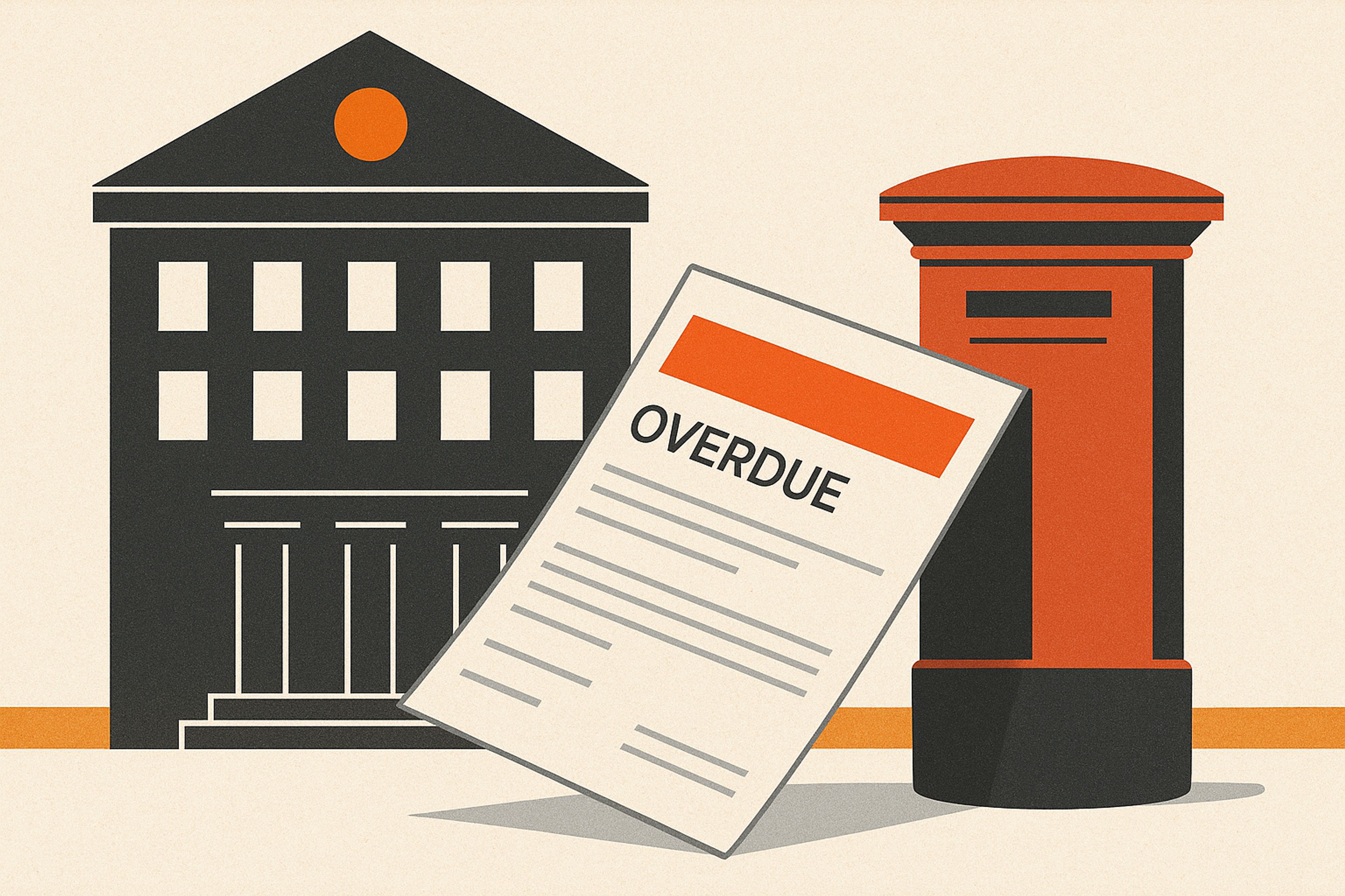 Illustration representing send dunning and collections letters for financial services on Intelliprint