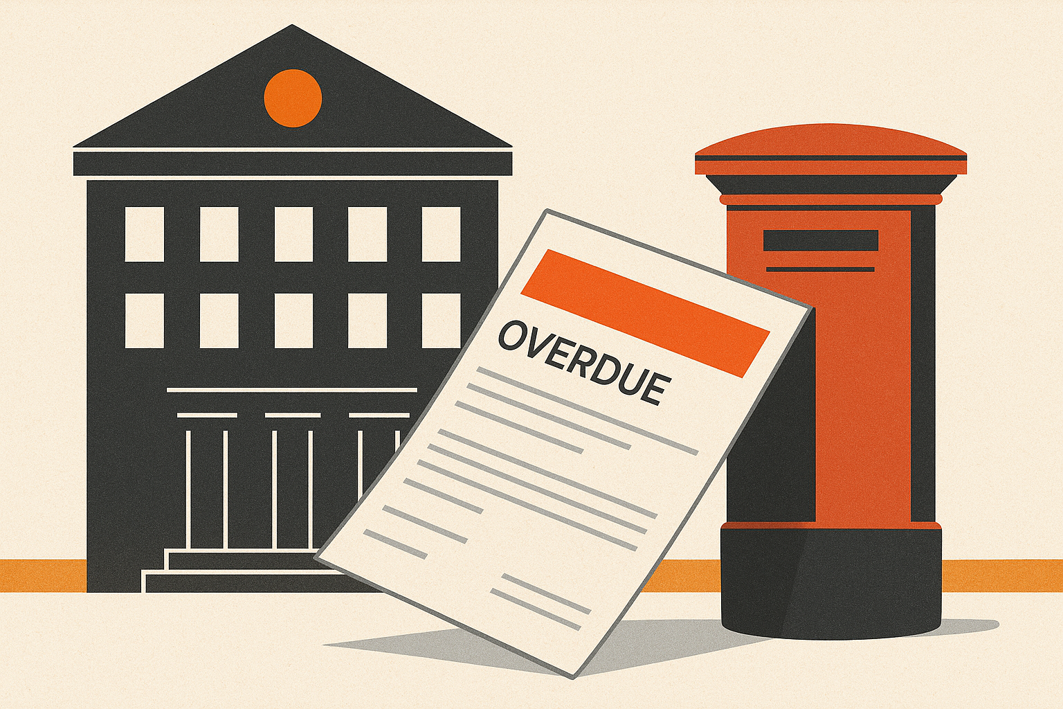 Illustration representing send dunning and collections letters for financial services on Intelliprint