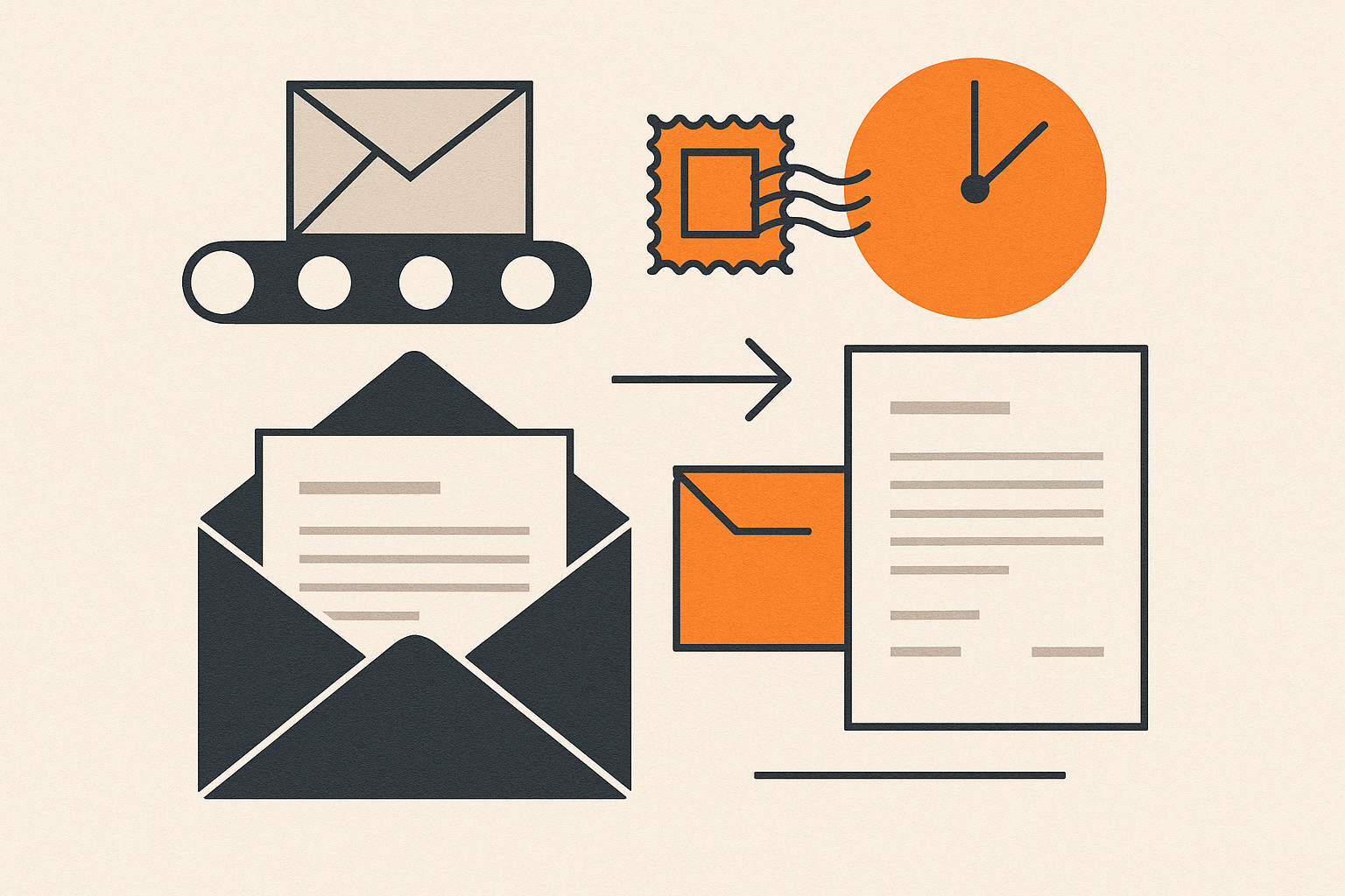 Illustration for the Mailing & production help centre category on Intelliprint