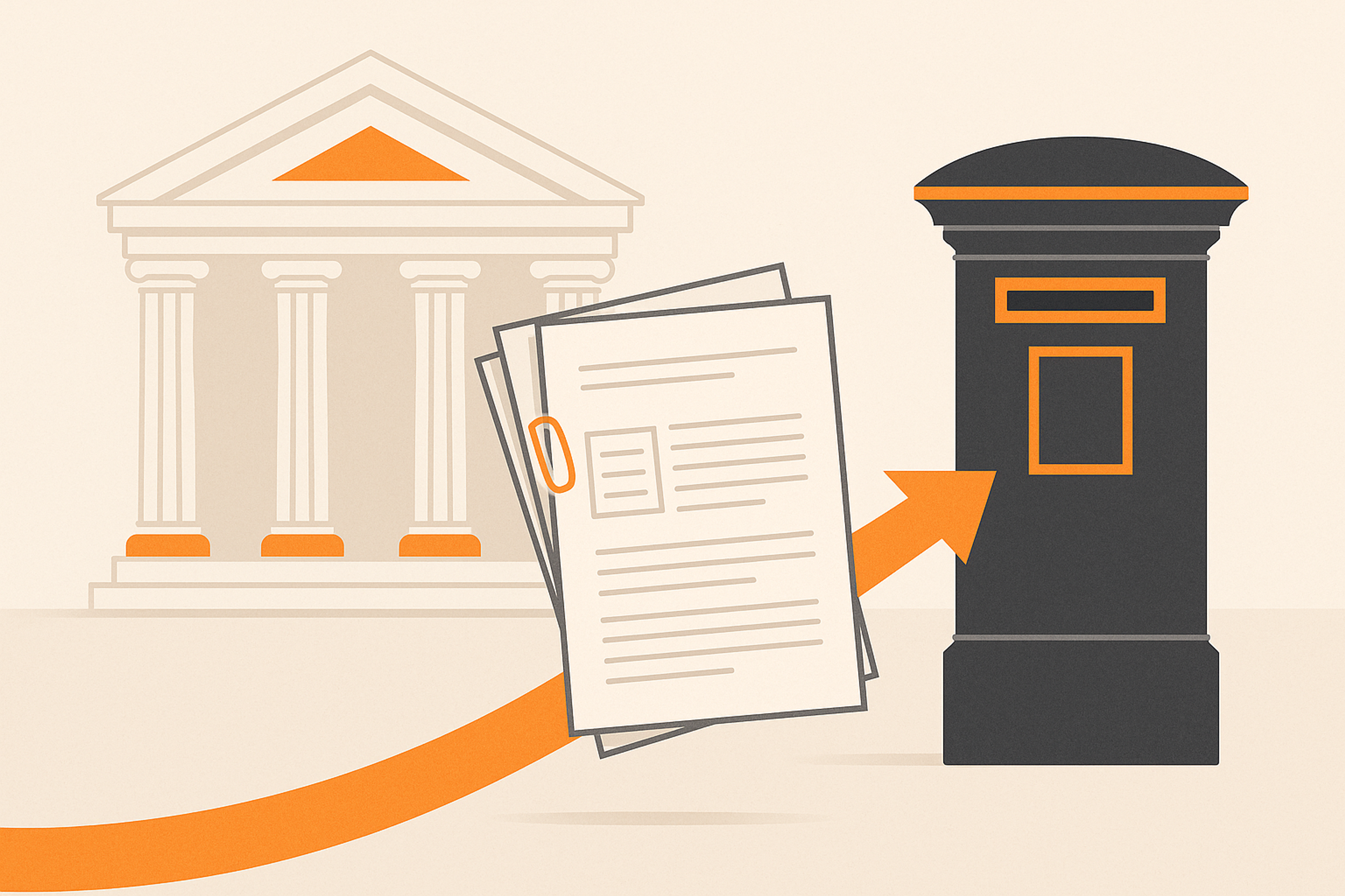 Illustration representing send deposit prescribed information for law firms on Intelliprint