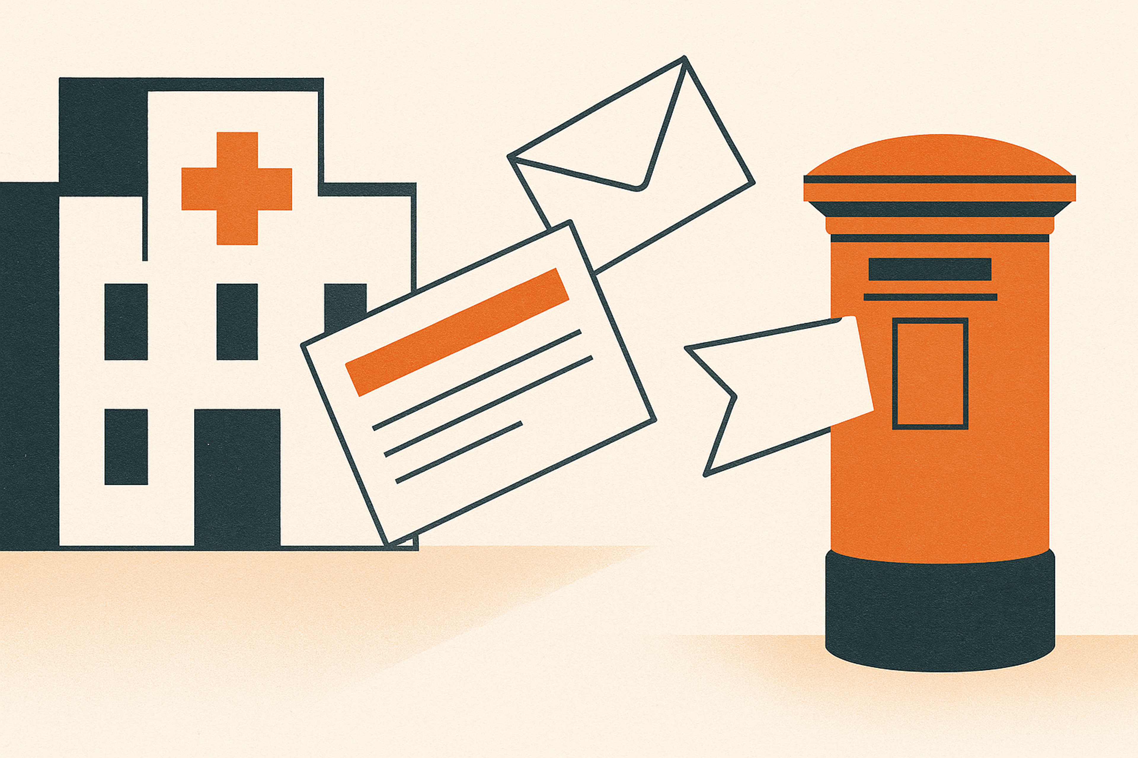 Illustration representing healthcare mail communications on Intelliprint