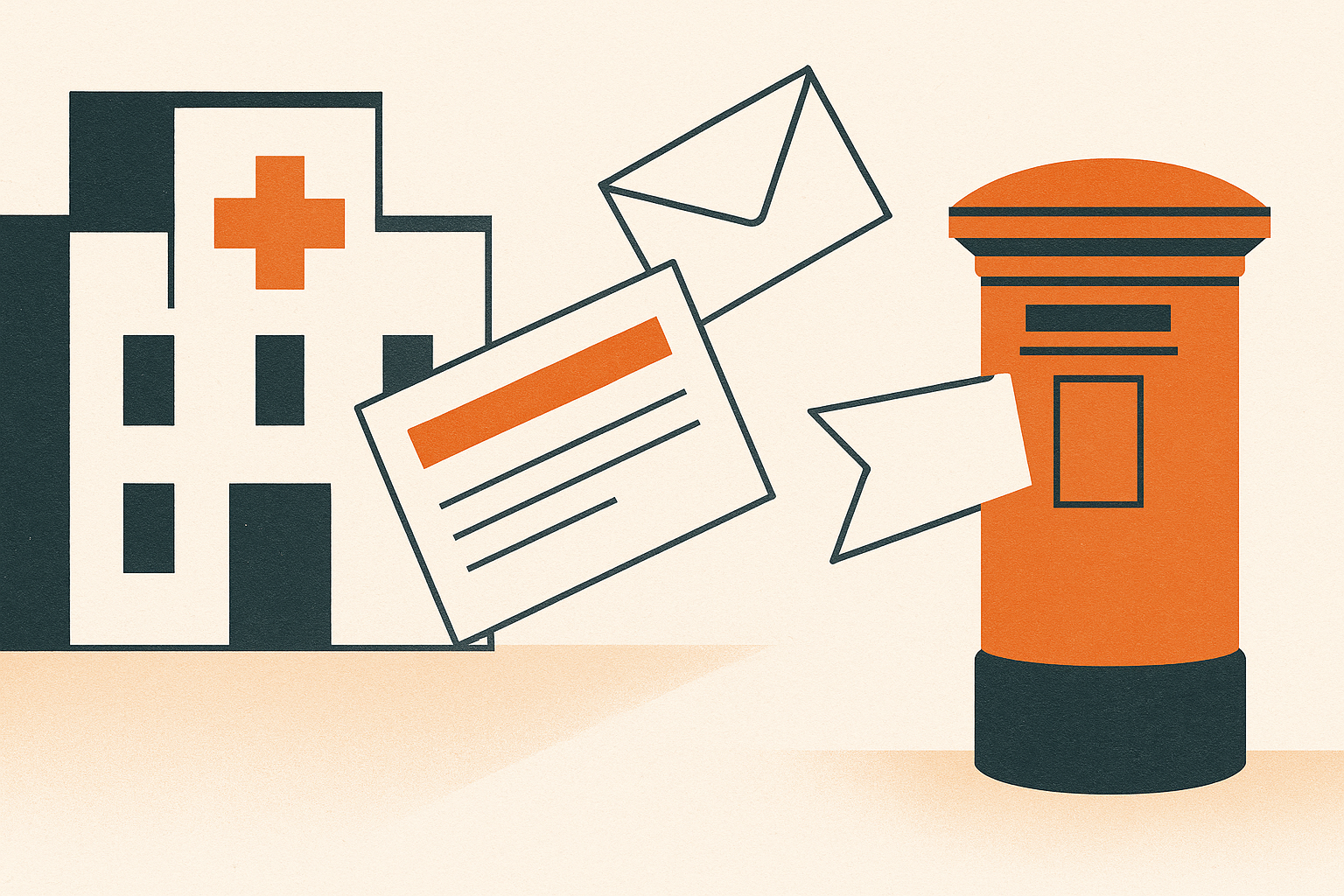 Illustration representing healthcare mail communications on Intelliprint