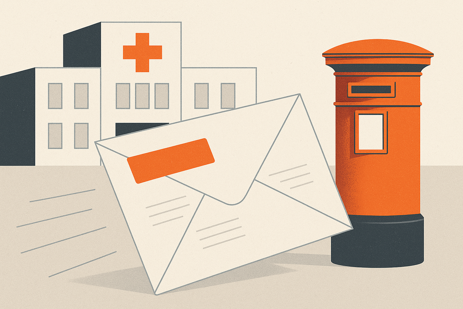 Illustration representing send test result letters for healthcare providers on Intelliprint