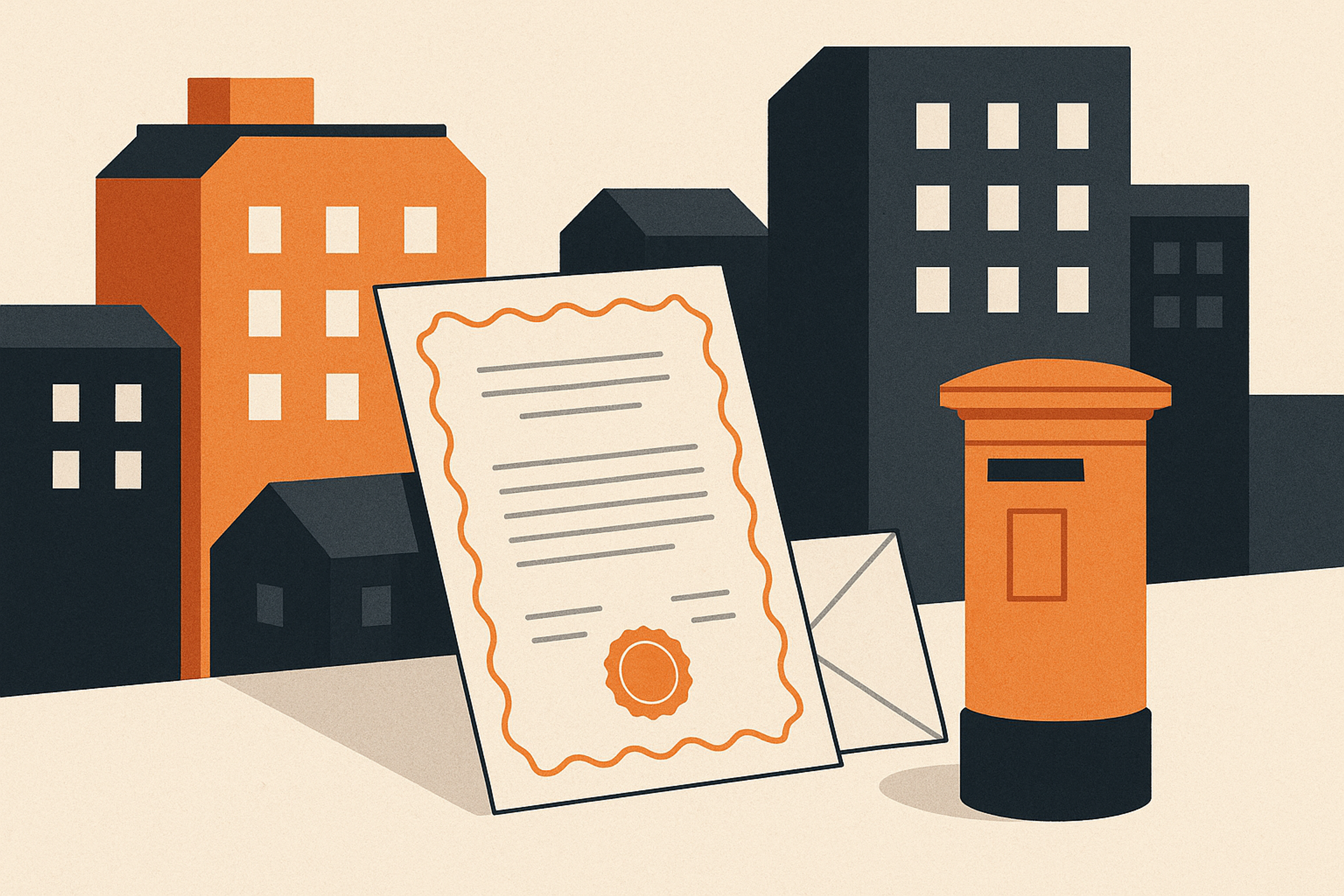 Illustration representing send gas safety certificates (cp12) for property management on Intelliprint