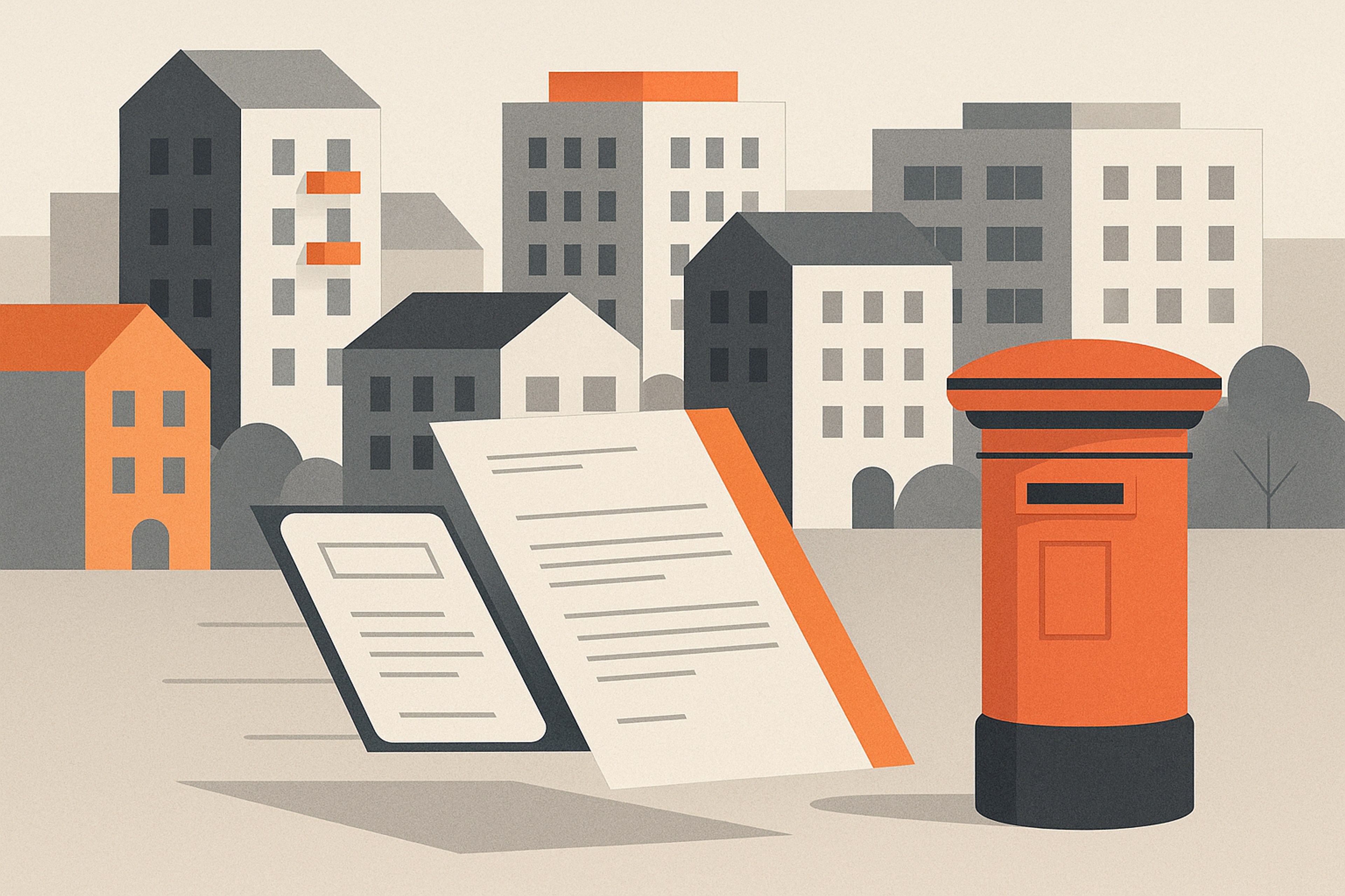 Illustration representing send service charge demands for property management on Intelliprint