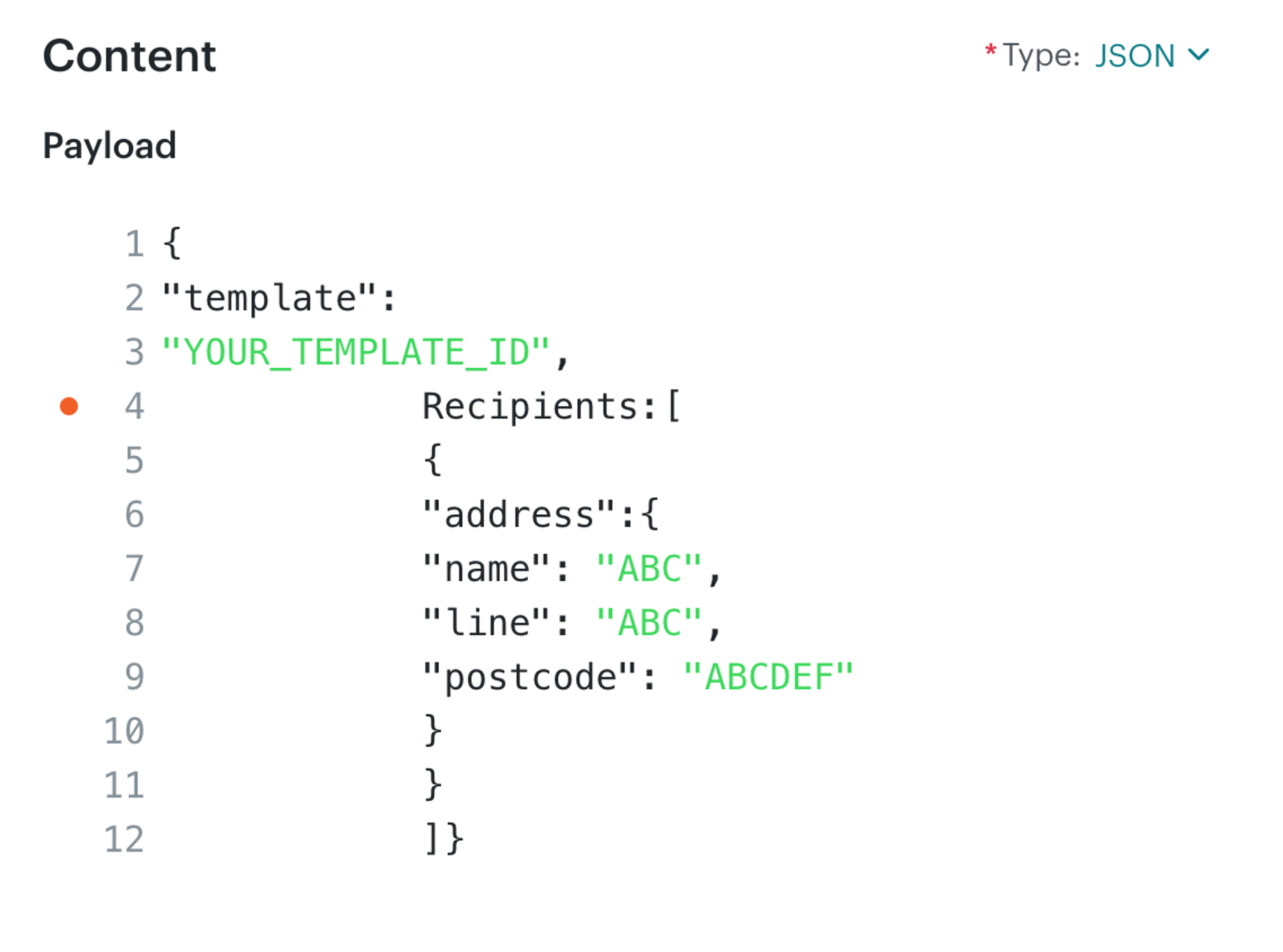 Mailchimp webhook JSON body editor