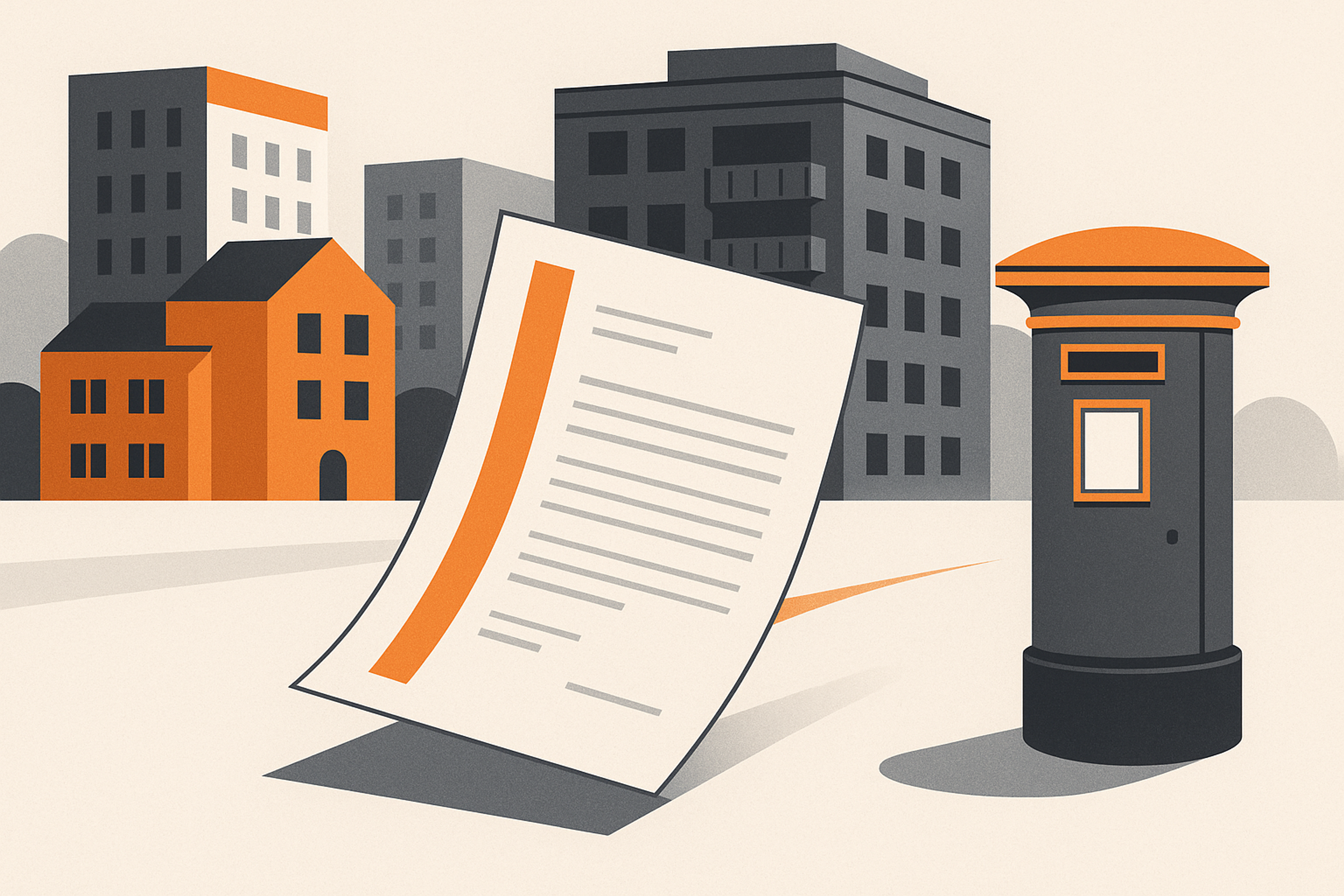 Illustration representing send section 13 rent increase notices for property management on Intelliprint