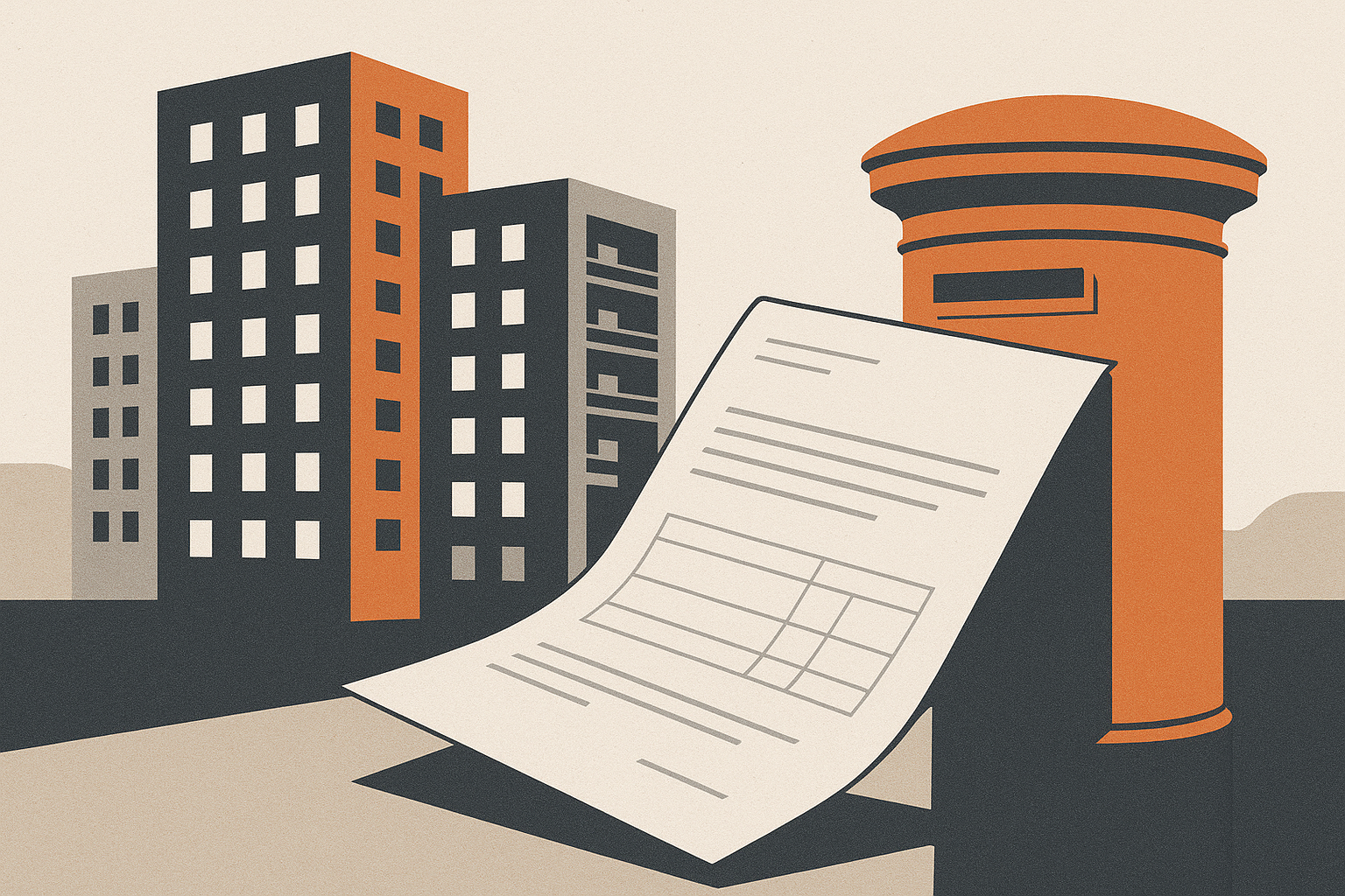 Illustration representing send rent statements and arrears letters for property management on Intelliprint