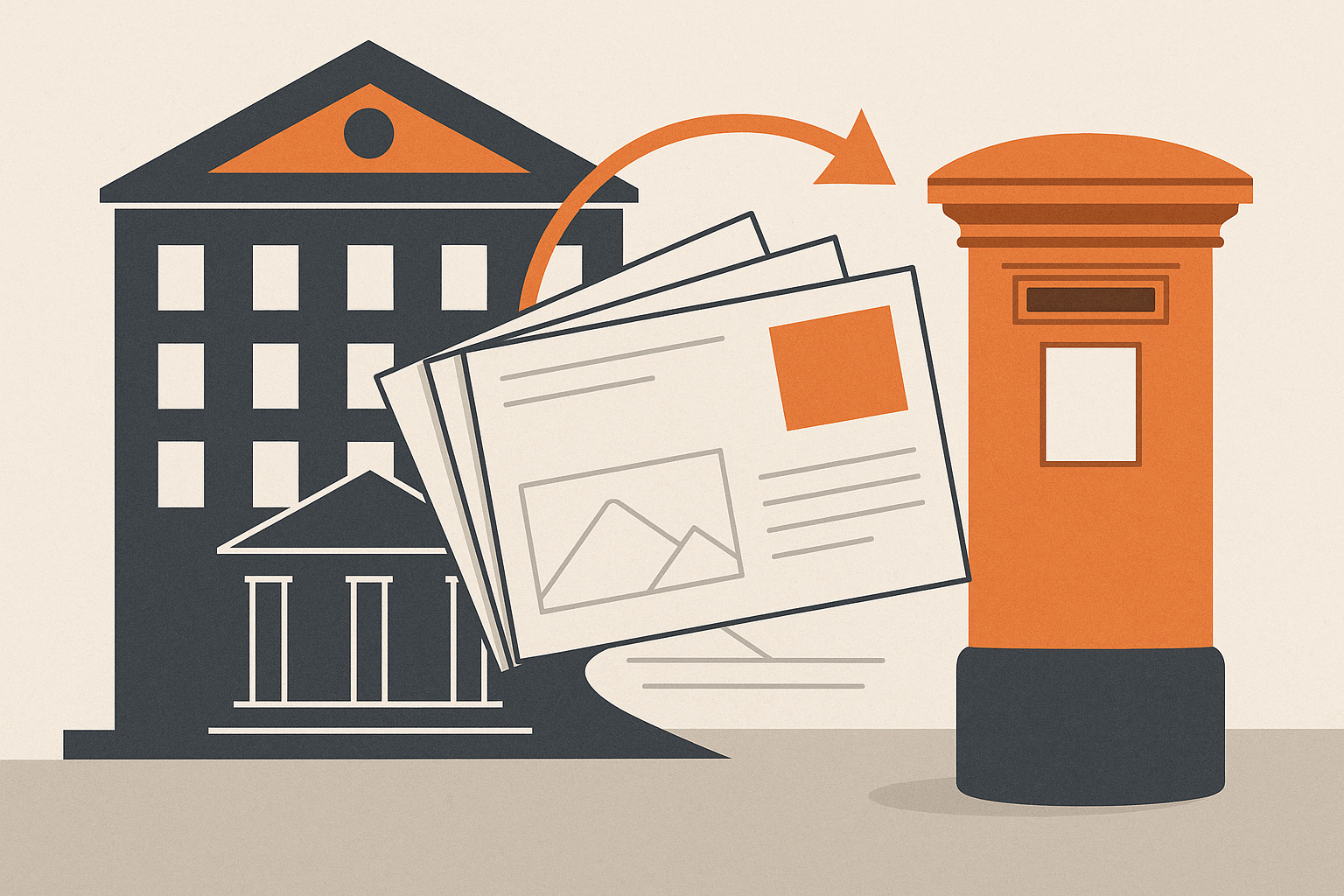Illustration representing send direct mail campaigns for financial services on Intelliprint