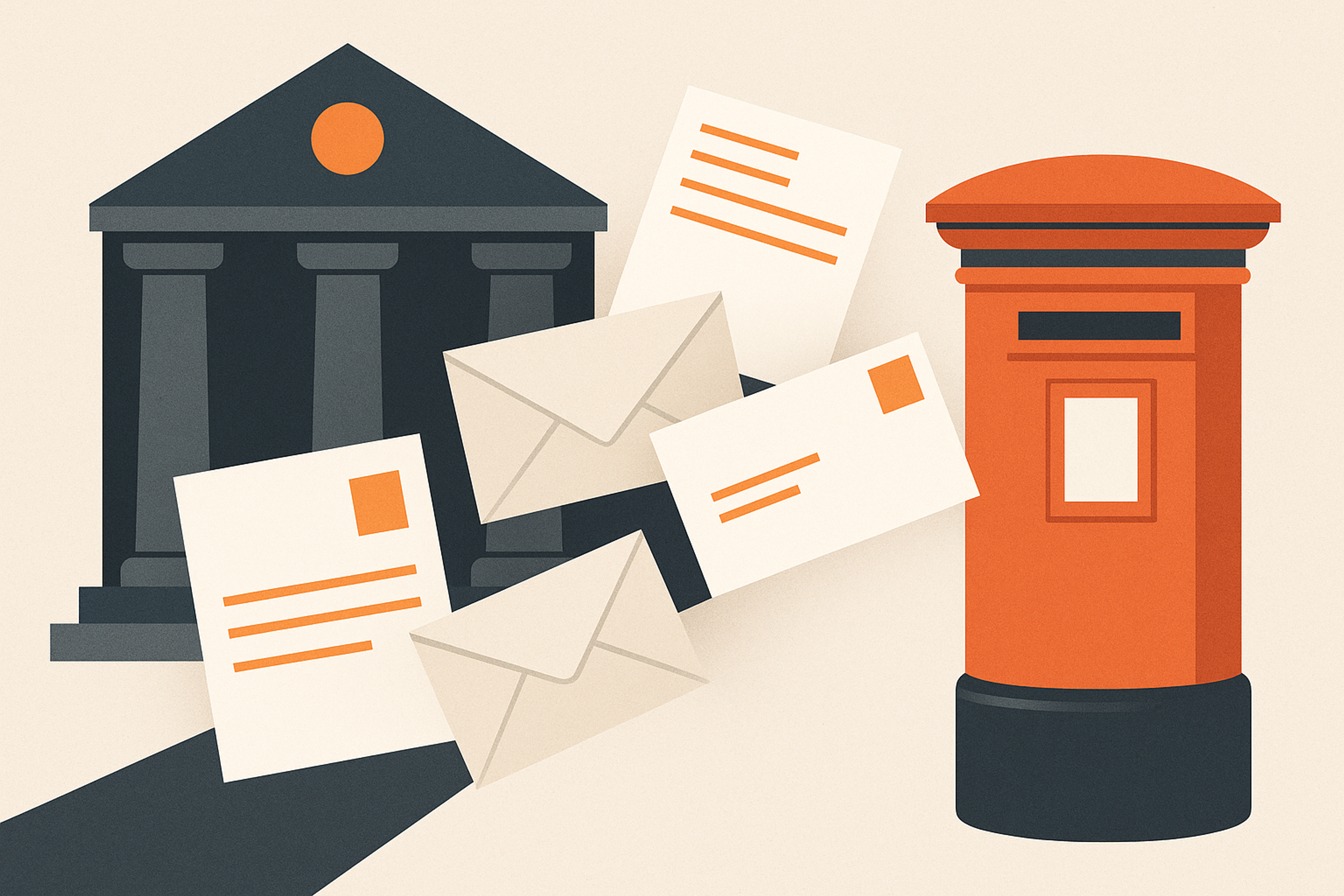Illustration representing public sector & local government mail communications on Intelliprint