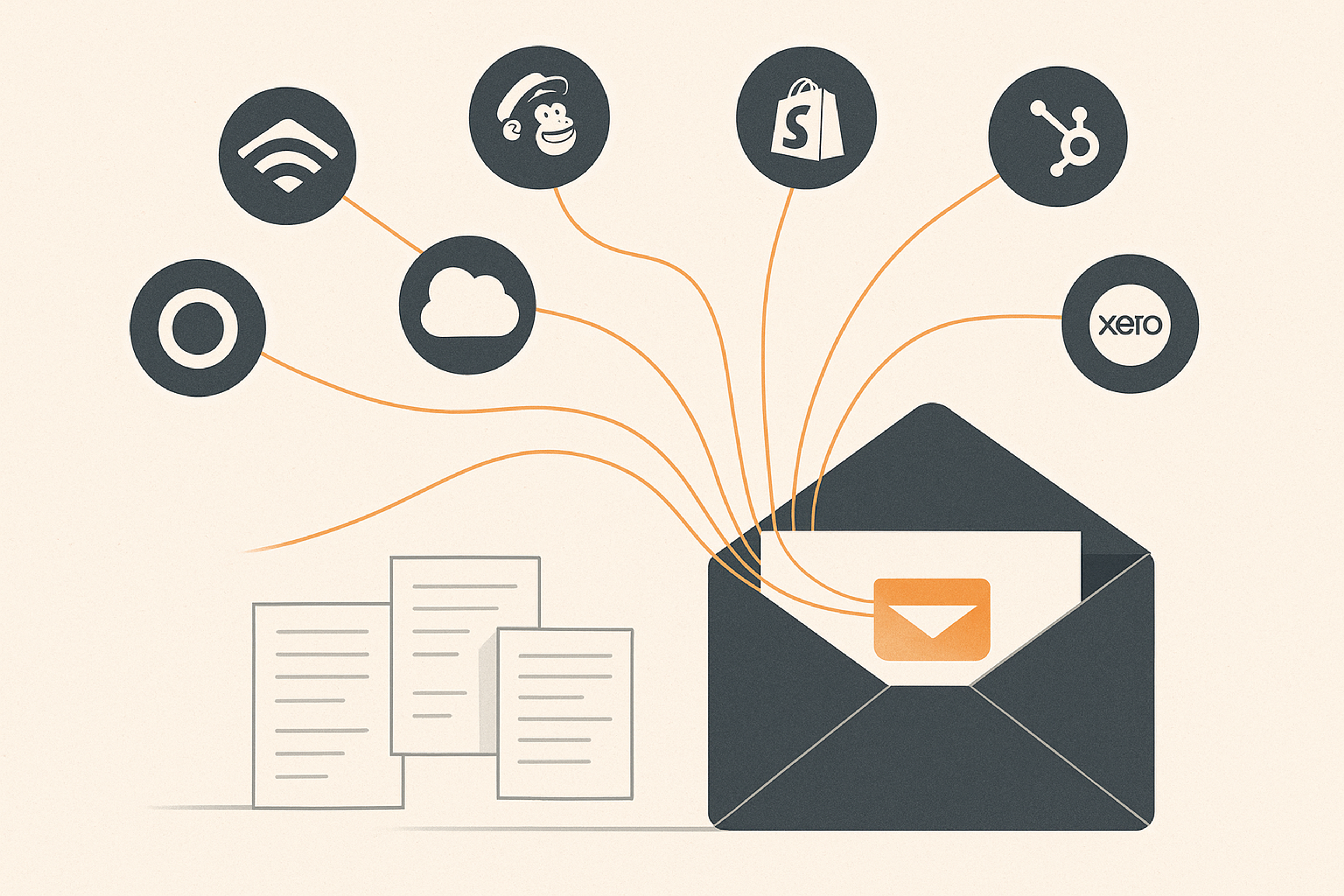 Editorial illustration for the Intelliprint /integrations page