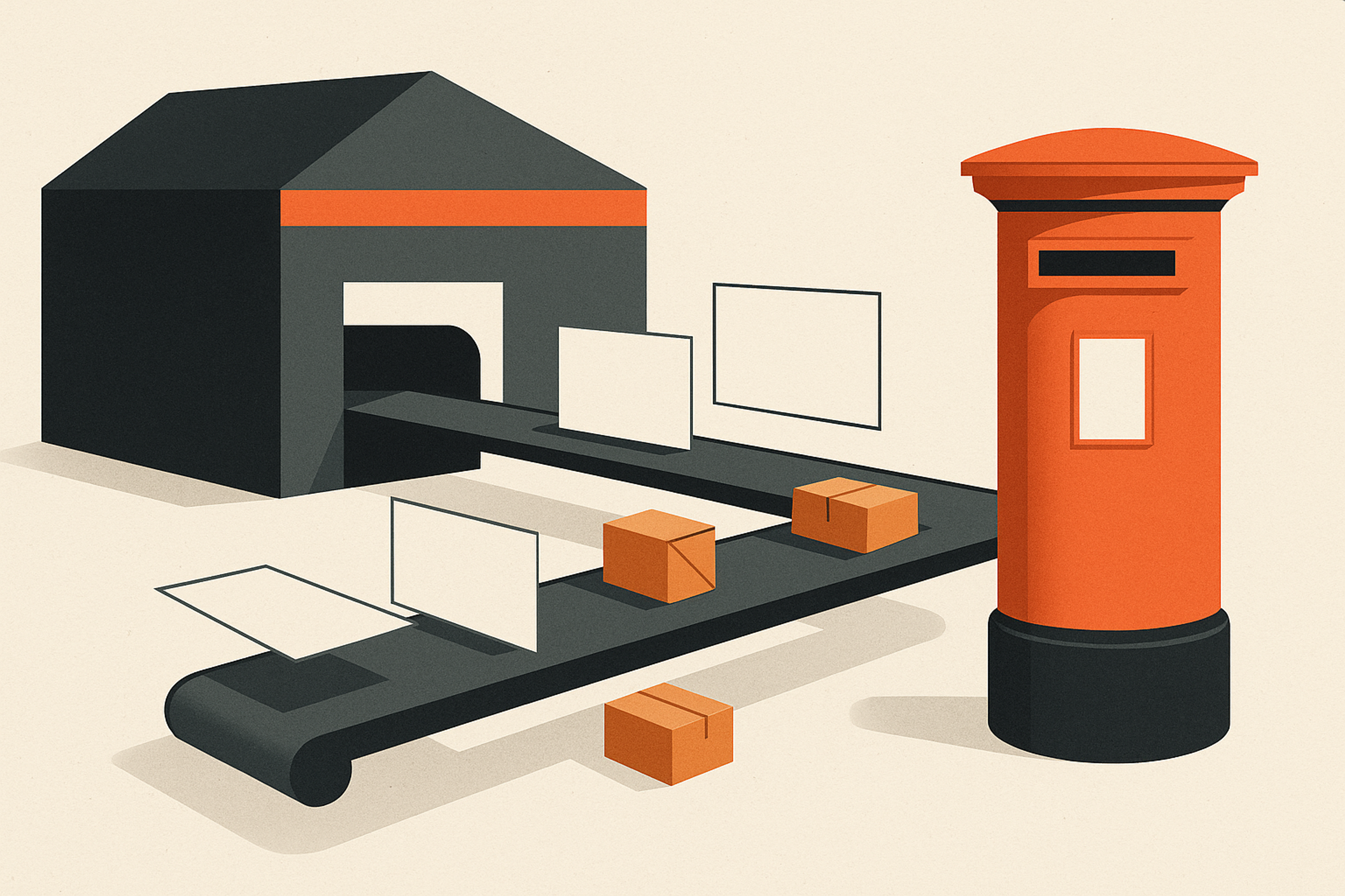 Illustration representing ecommerce & dtc mail communications on Intelliprint